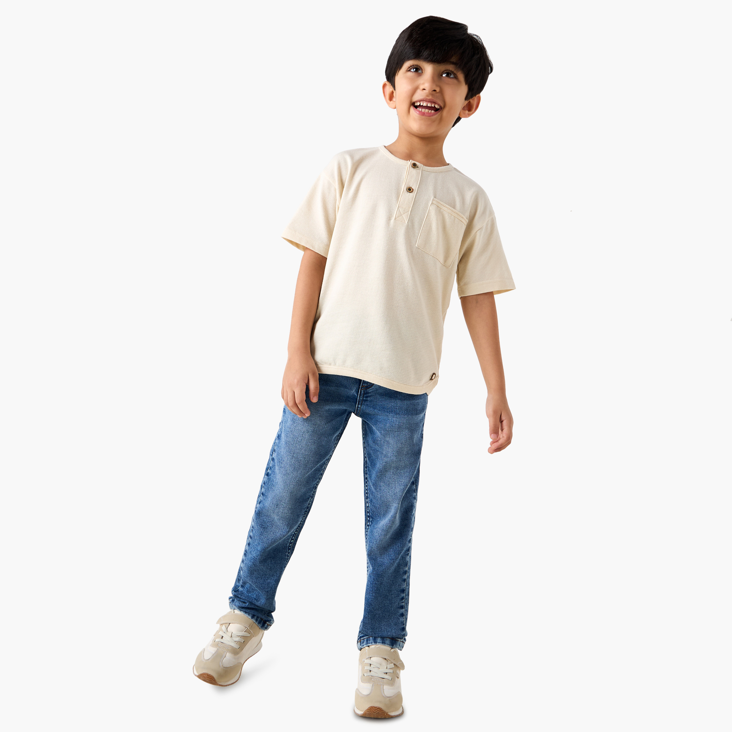 Eligo Textured T-shirt with Short Sleeves-boys-clothing-tshirtsandpolos-image-2