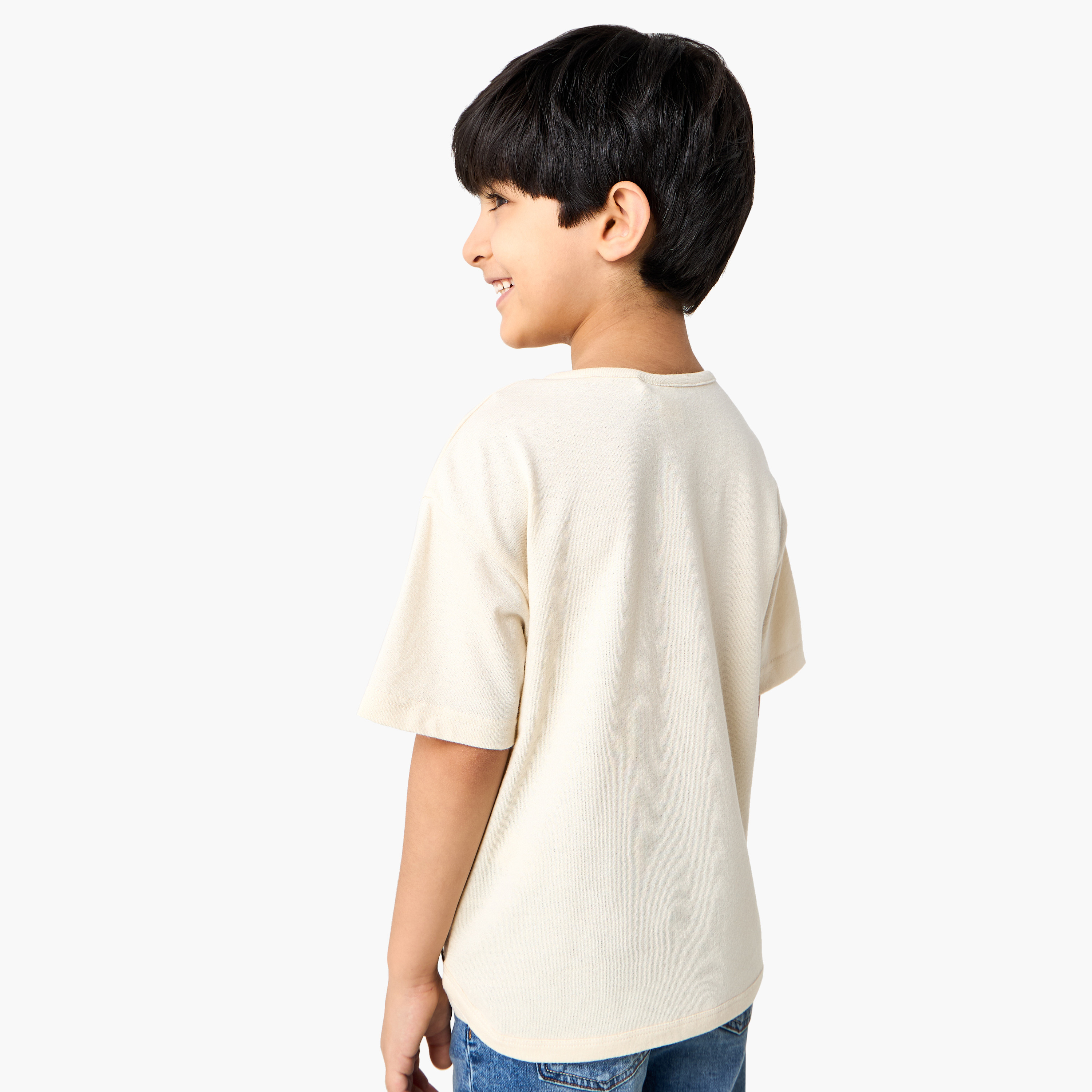 Eligo Textured T-shirt with Short Sleeves-boys-clothing-tshirtsandpolos-image-3