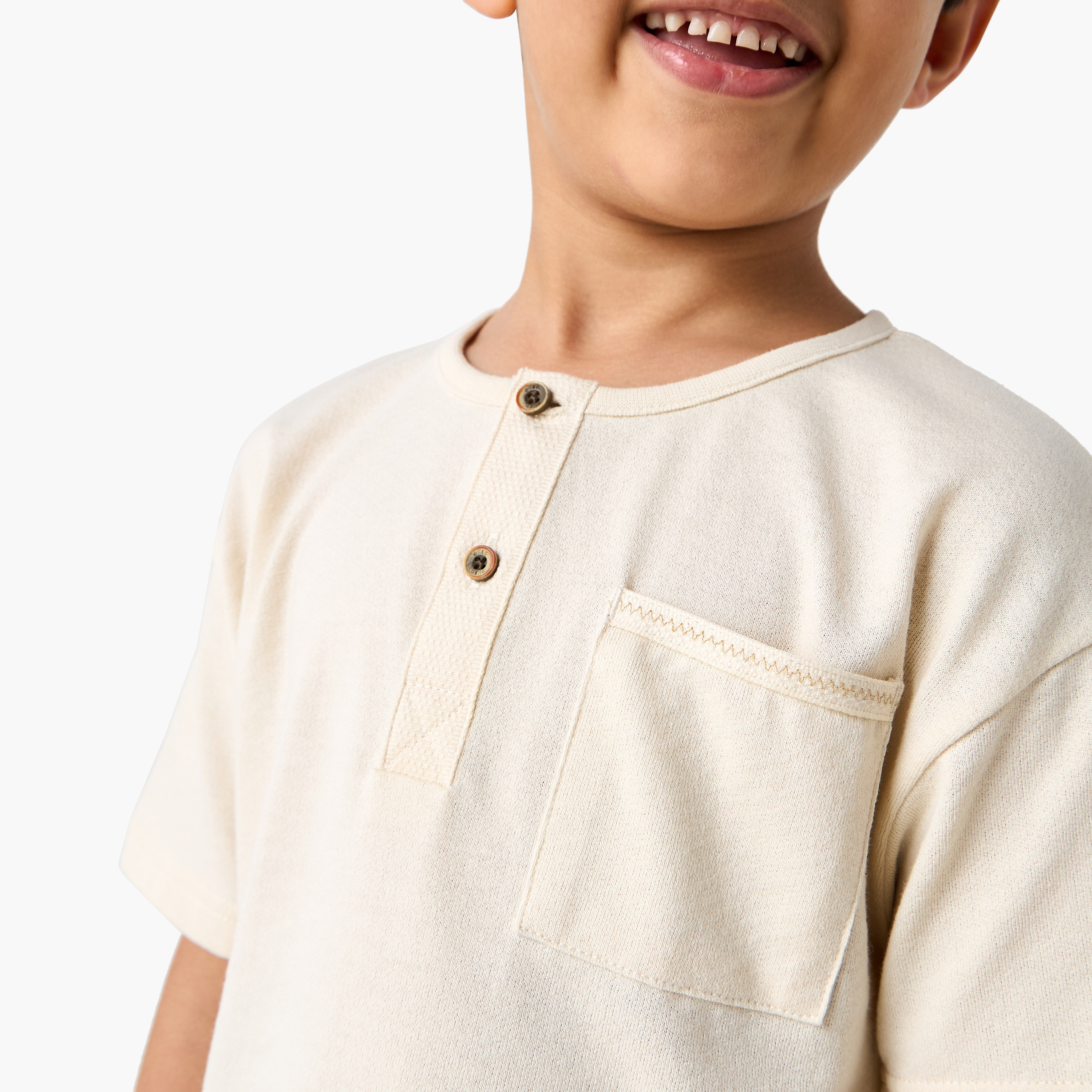 Eligo Textured T-shirt with Short Sleeves-boys-clothing-tshirtsandpolos-image-4