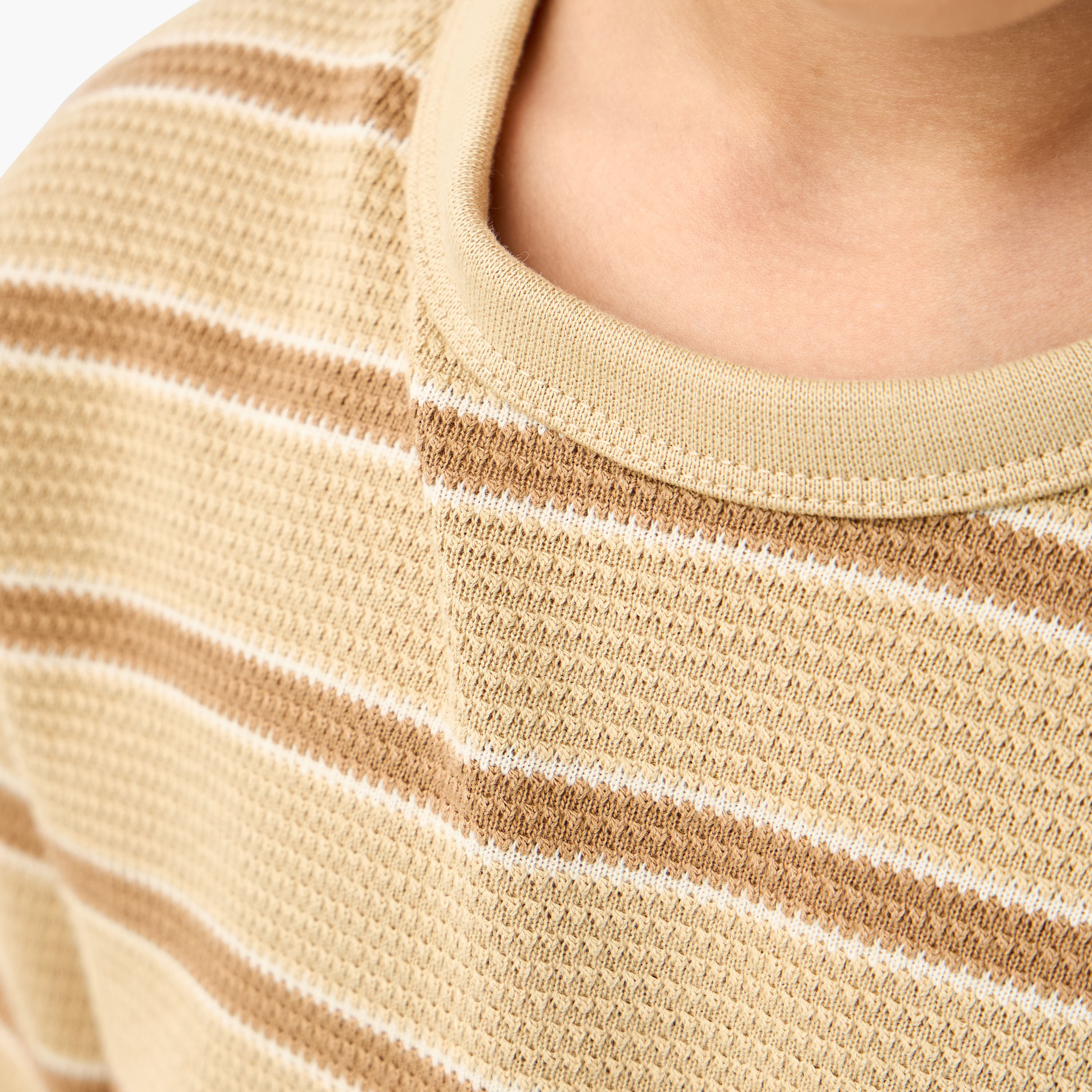 Eligo Striped Crew Neck T-shirt with Short Sleeves-boys-clothing-tshirtsandpolos-image-5