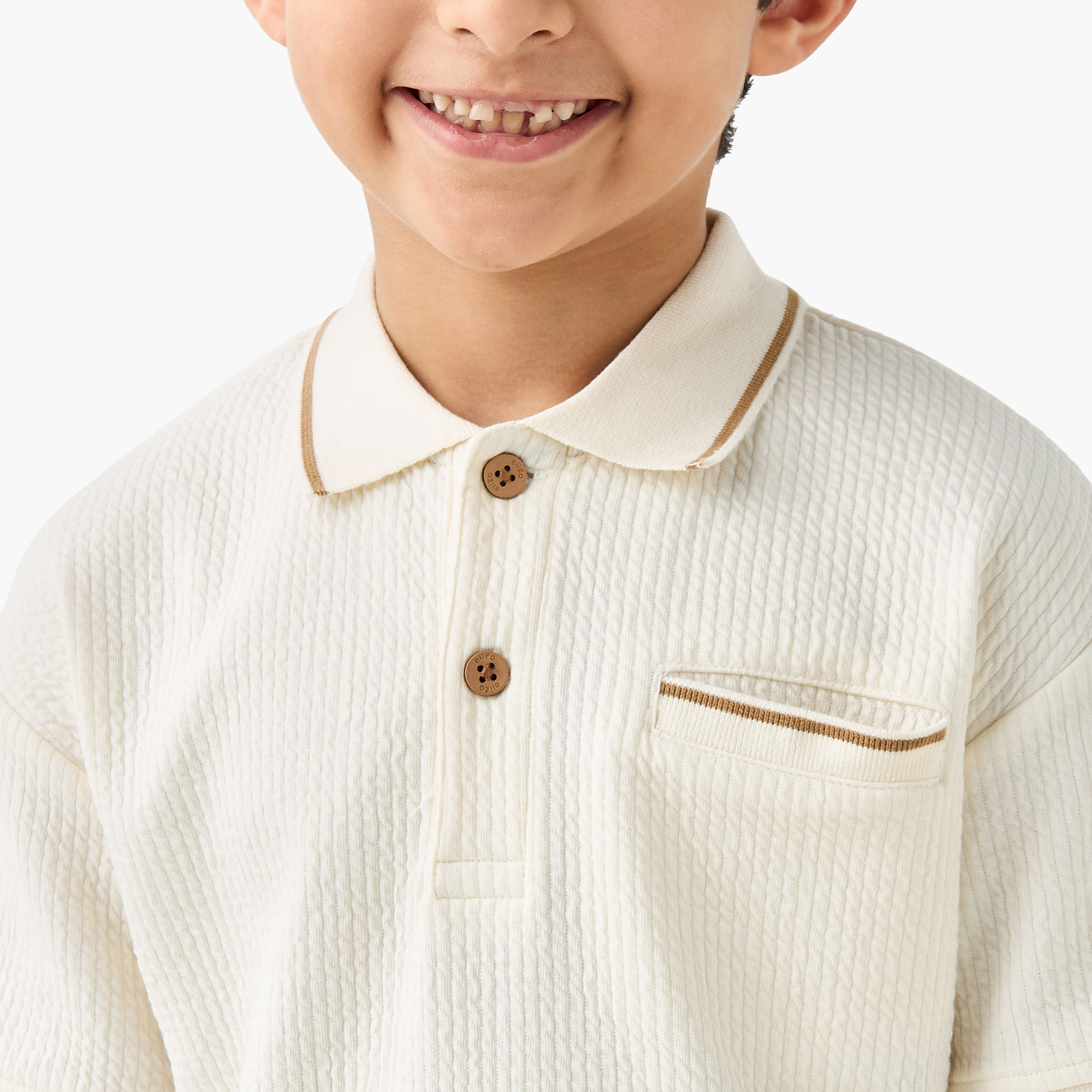 Eligo Textured Polo T-shirt with Short Sleeves and Pocket-boys-clothing-tshirtsandpolos-image-4