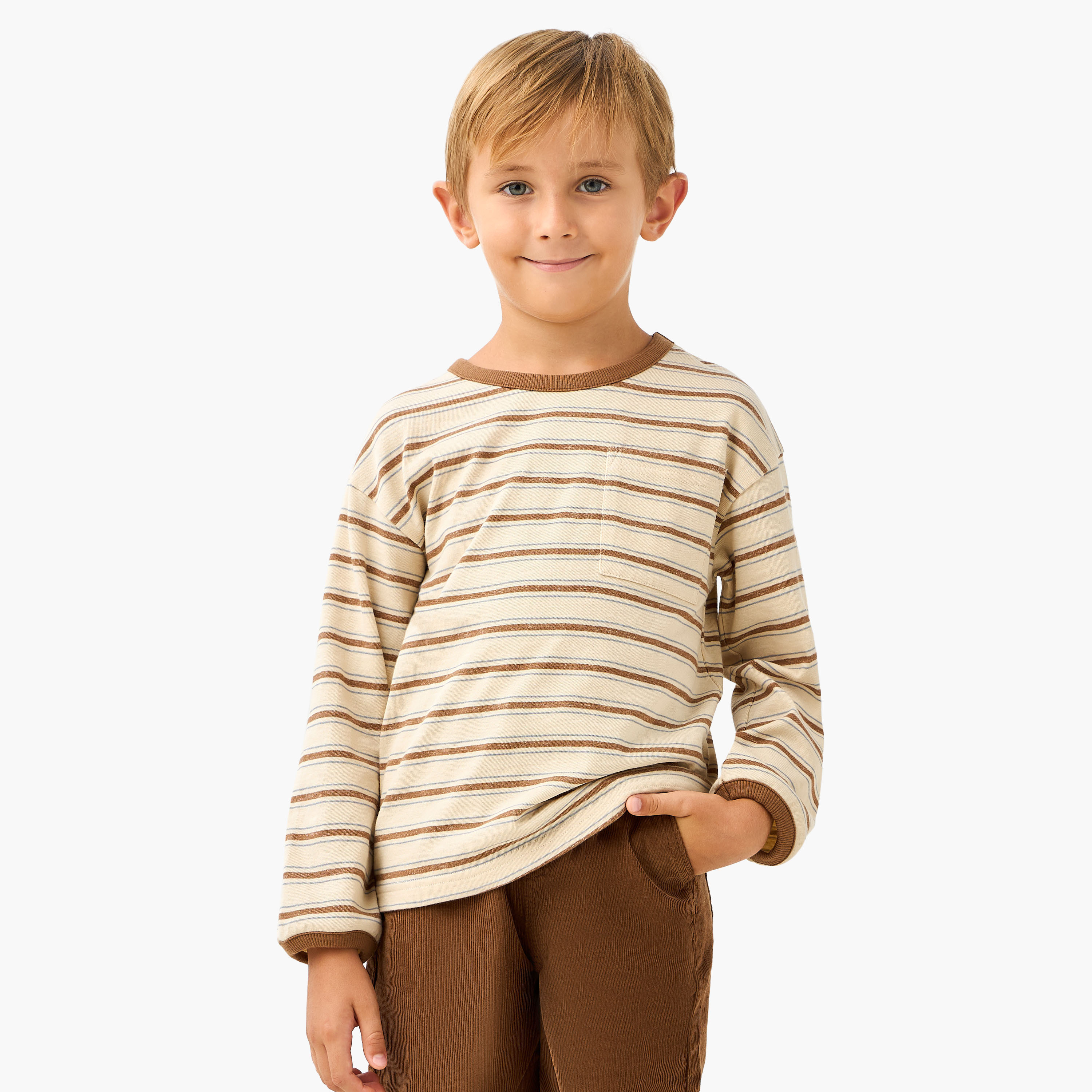 Eligo Striped T-shirt with Long Sleeves-boys-clothing-tshirtsandpolos-image-1
