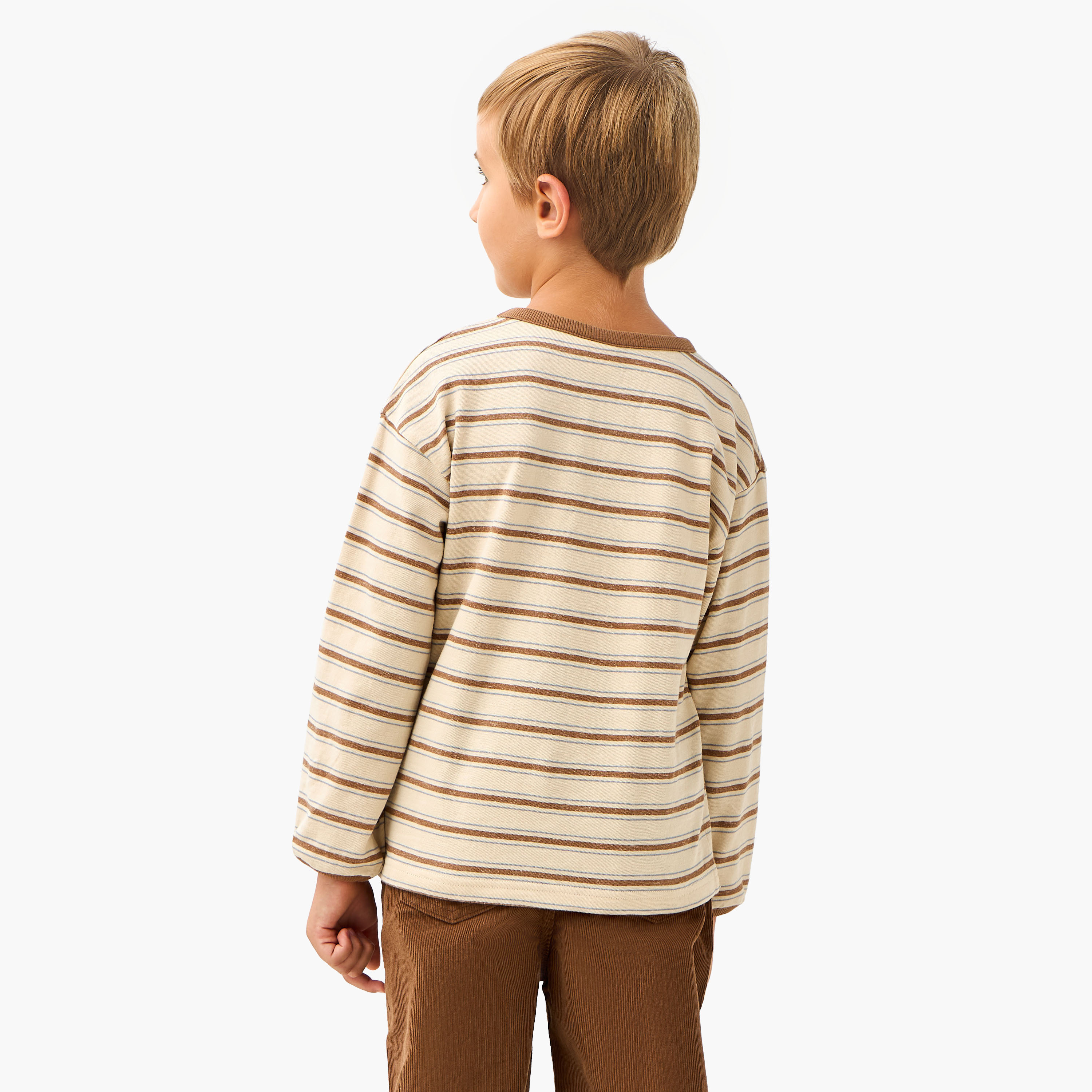 Eligo Striped T-shirt with Long Sleeves-boys-clothing-tshirtsandpolos-image-3