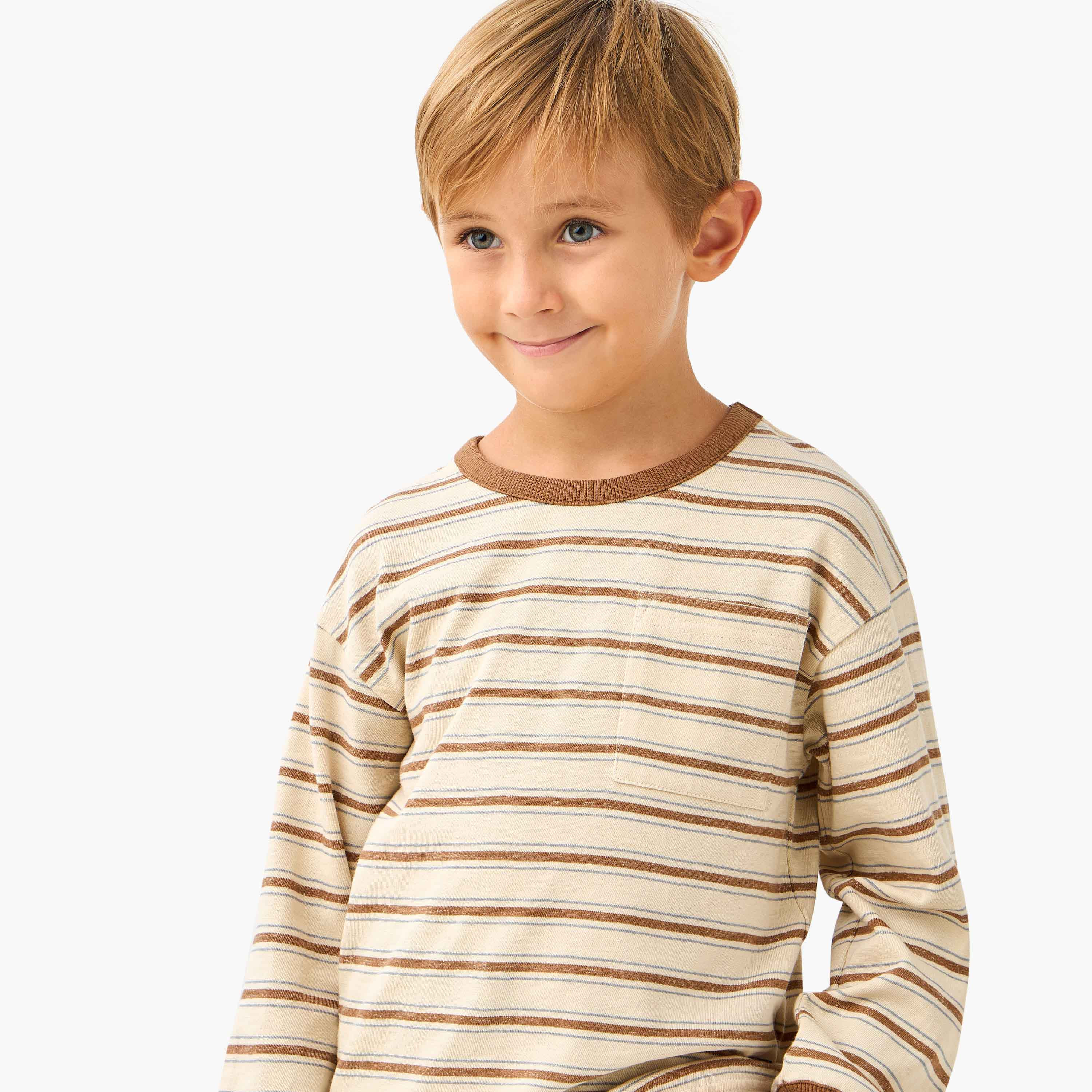 Eligo Striped T-shirt with Long Sleeves-boys-clothing-tshirtsandpolos-image-4