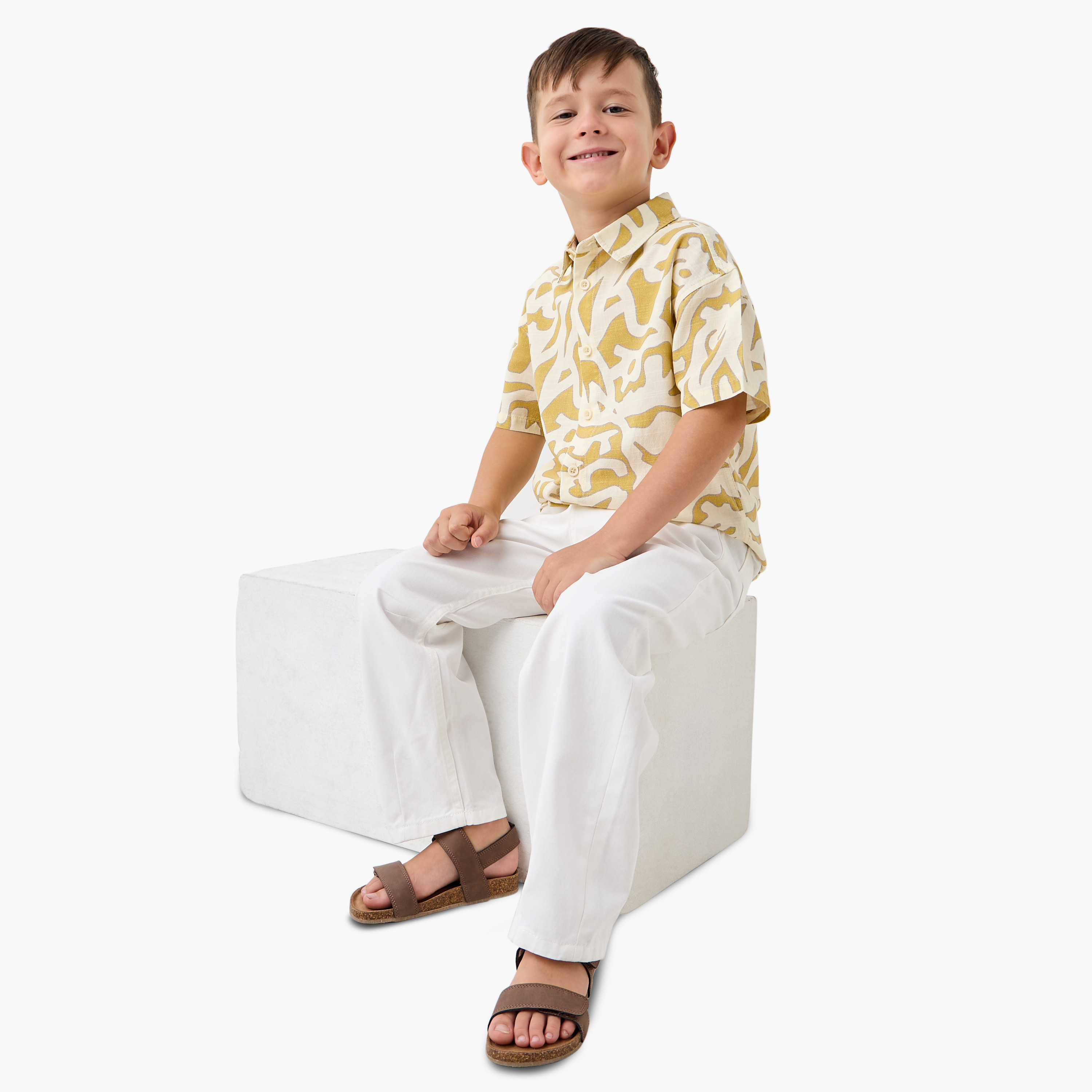 Eligo All-Over Printed Shirt with Short Sleeves and Button Closure-boys-clothing-shirts-image-2