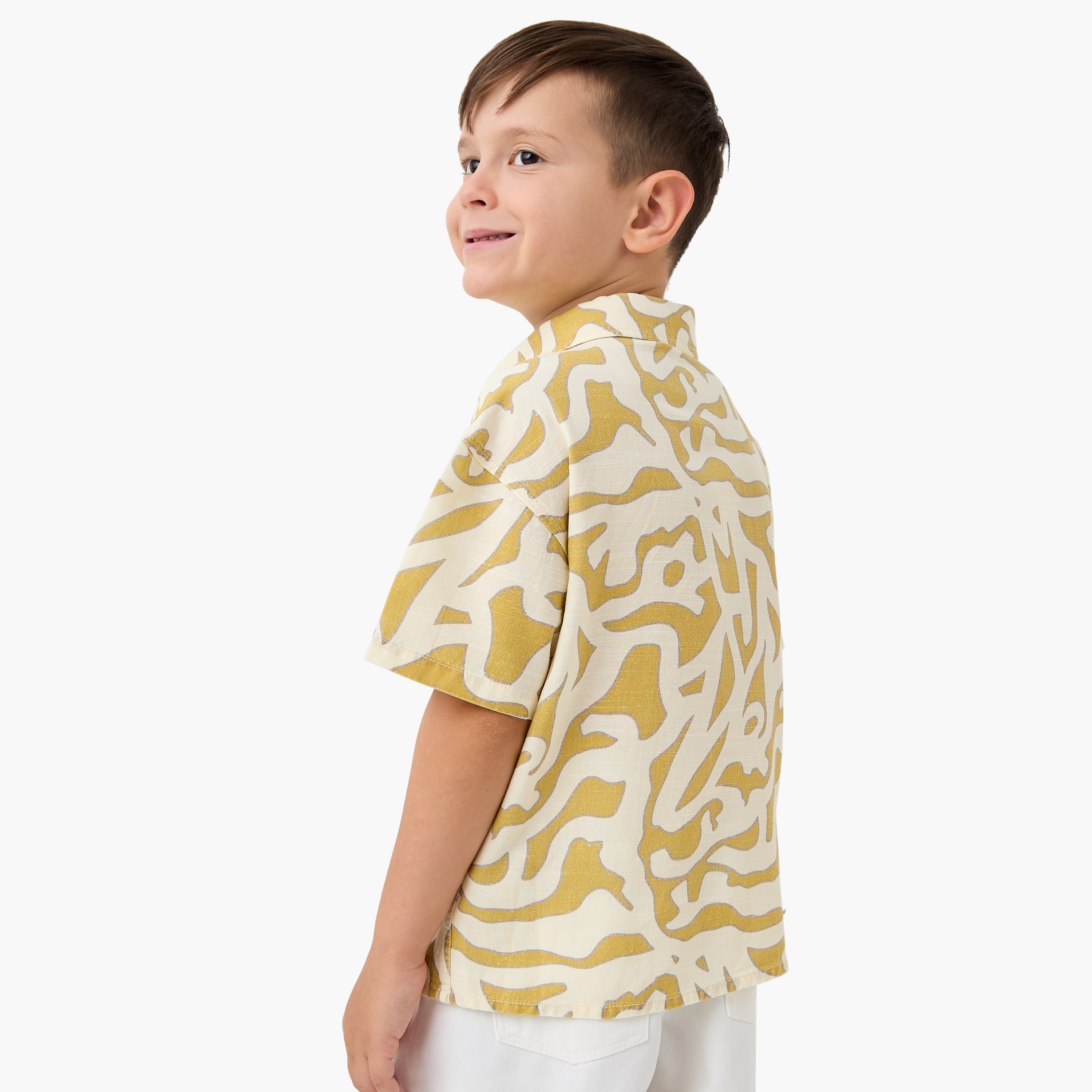 Eligo All-Over Printed Shirt with Short Sleeves and Button Closure-boys-clothing-shirts-image-3