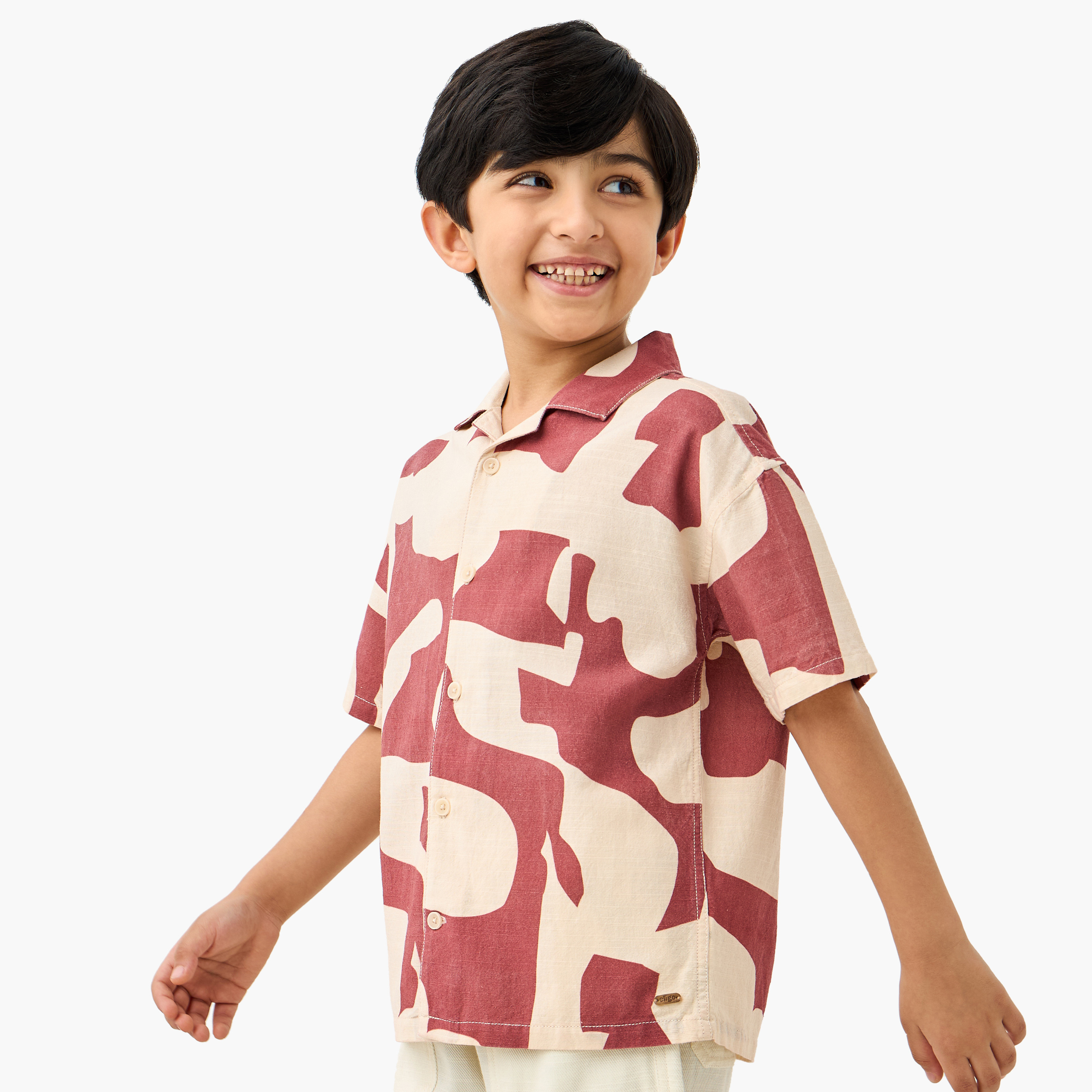 Eligo All-Over Print Camp Collar Shirt with Short Sleeves-boys-clothing-shirts-image-1