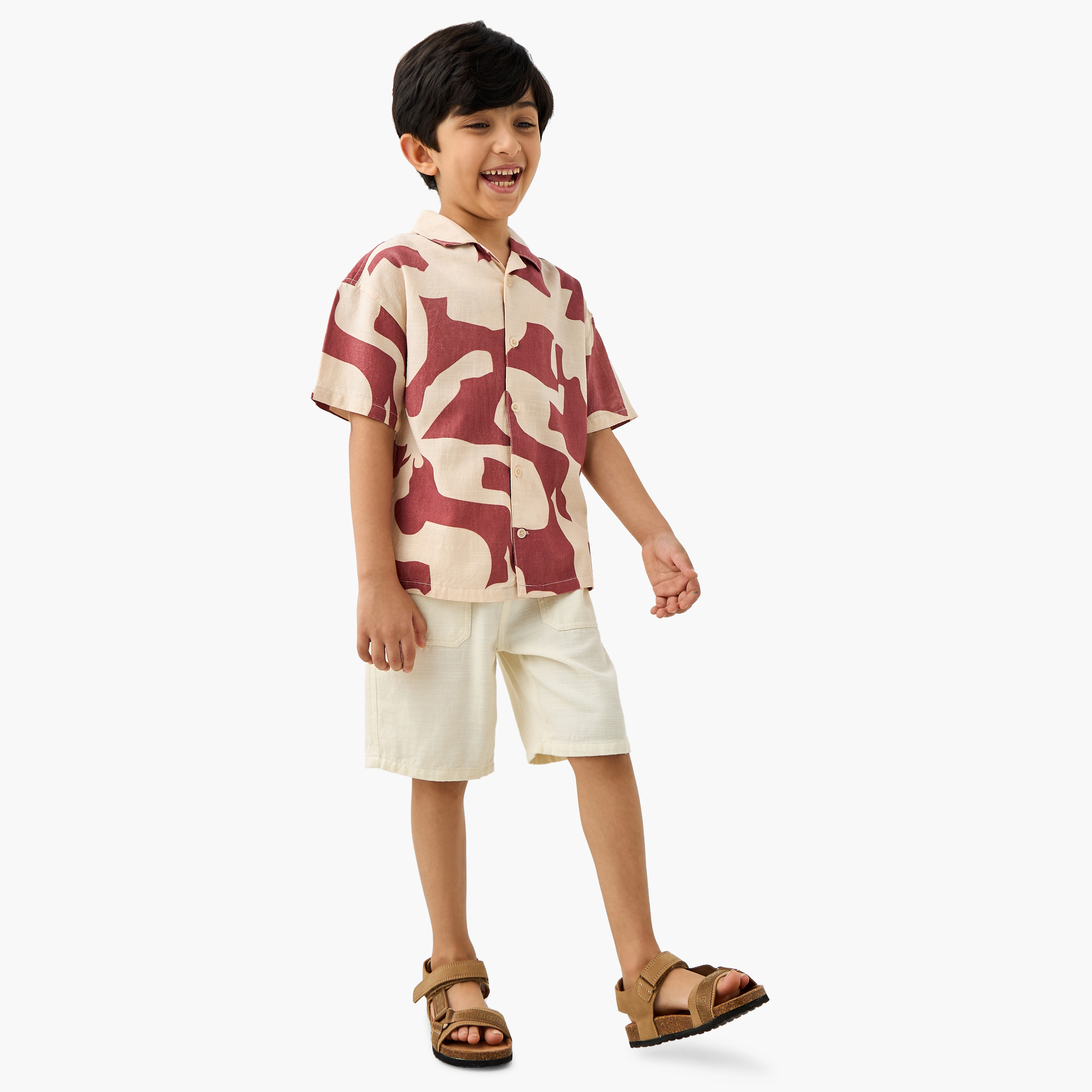 Eligo All-Over Print Camp Collar Shirt with Short Sleeves-boys-clothing-shirts-image-2