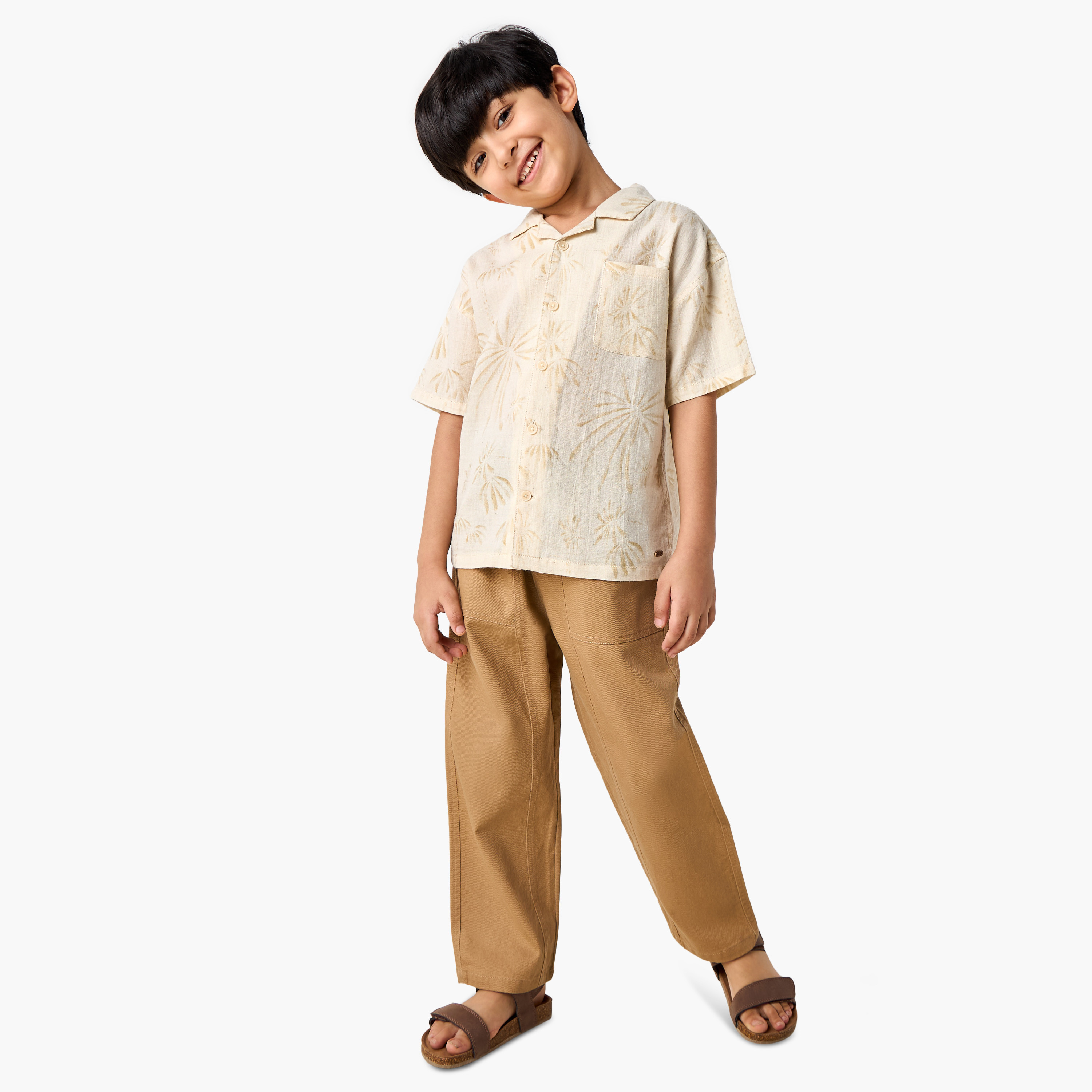 Eligo All-Over Print Shirt with Camp Collar and Short Sleeves-baby-boys-clothing-shirts-image-2