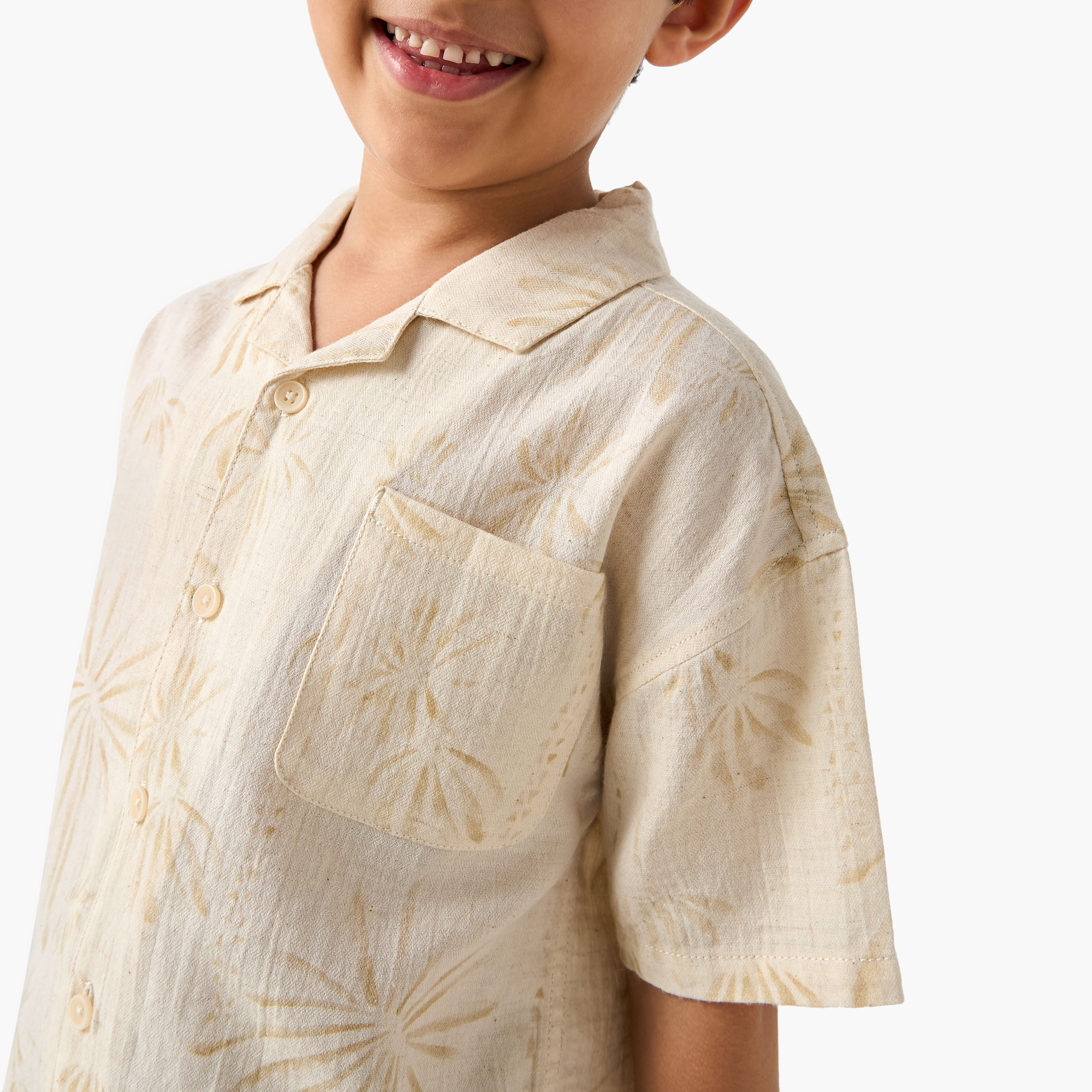 Eligo All-Over Print Shirt with Camp Collar and Short Sleeves-baby-boys-clothing-shirts-image-4