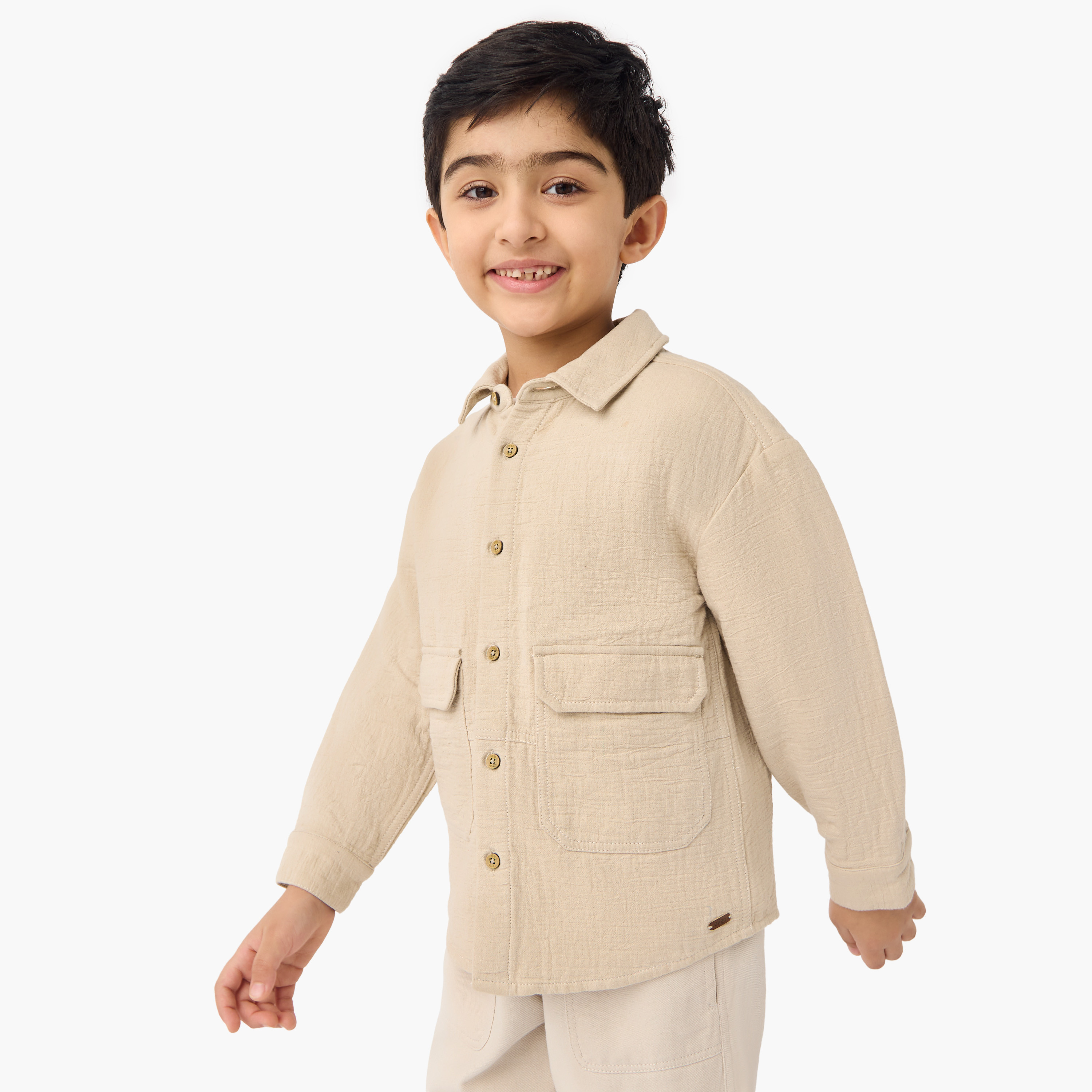 Eligo Textured Shirt with Long Sleeves-boys-clothing-shirts-image-1
