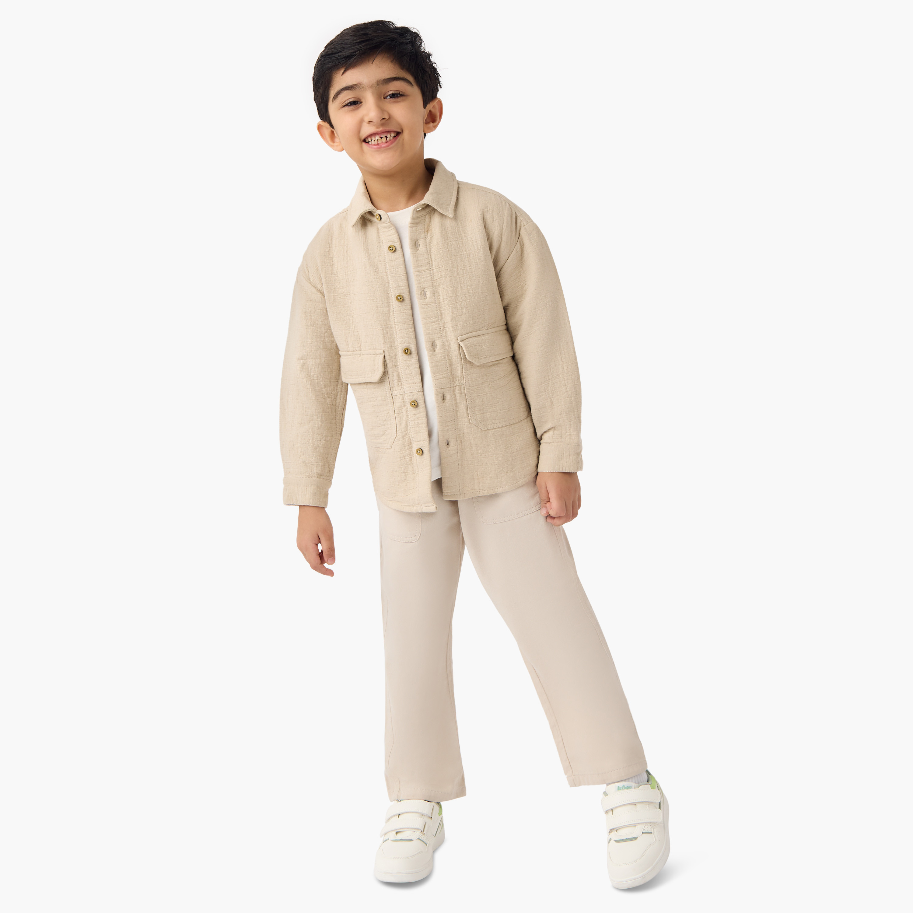 Eligo Textured Shirt with Long Sleeves-boys-clothing-shirts-image-2