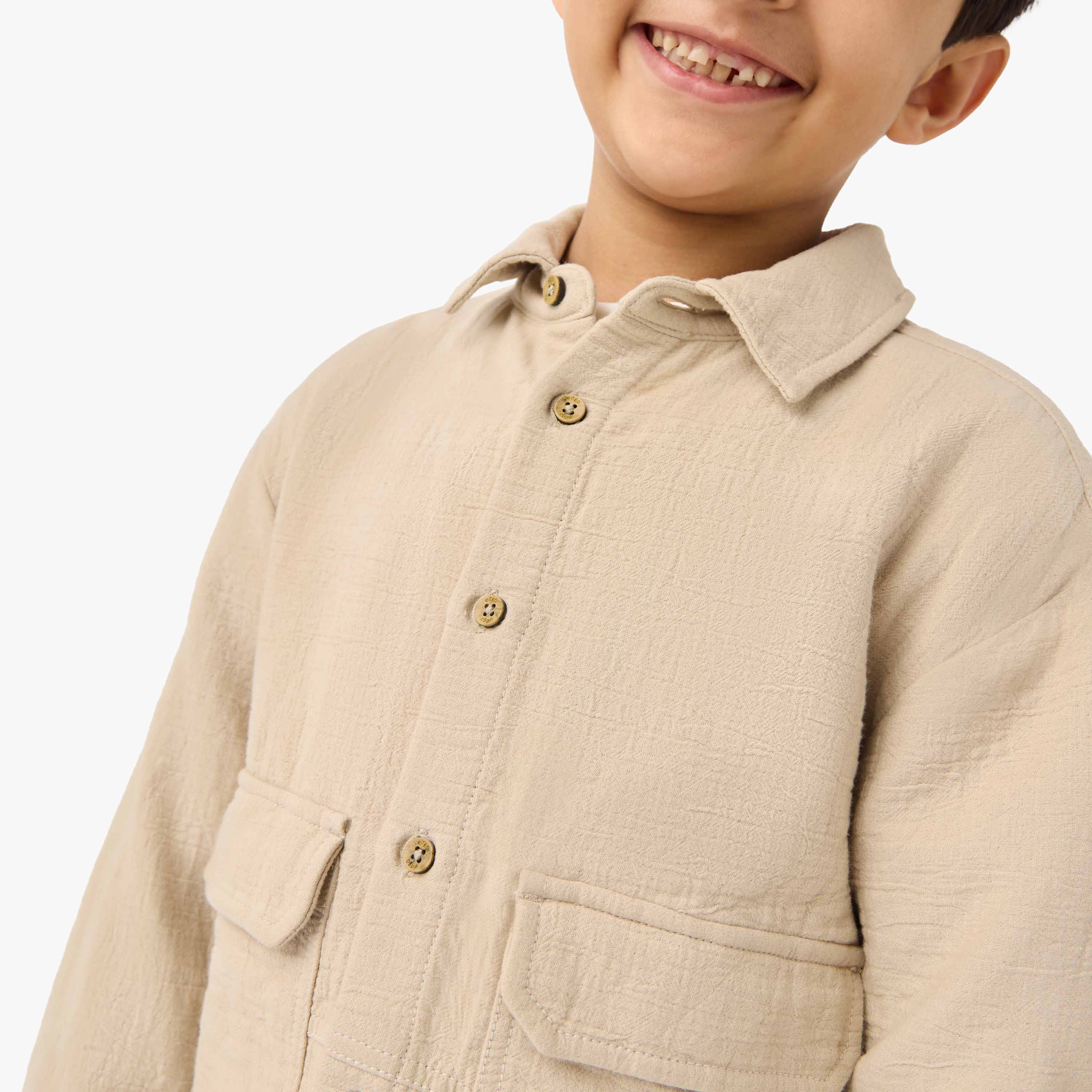 Eligo Textured Shirt with Long Sleeves-boys-clothing-shirts-image-5