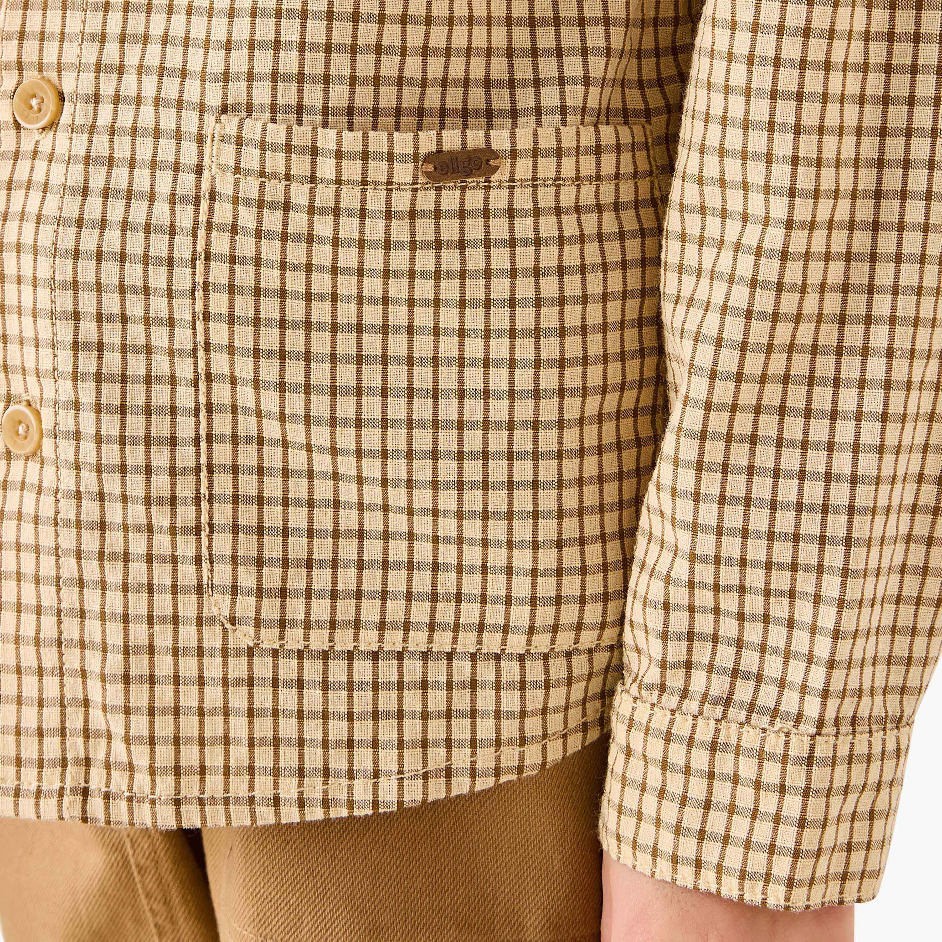 Eligo Checked Shirt with Long Sleeves-boys-clothing-shirts-image-5