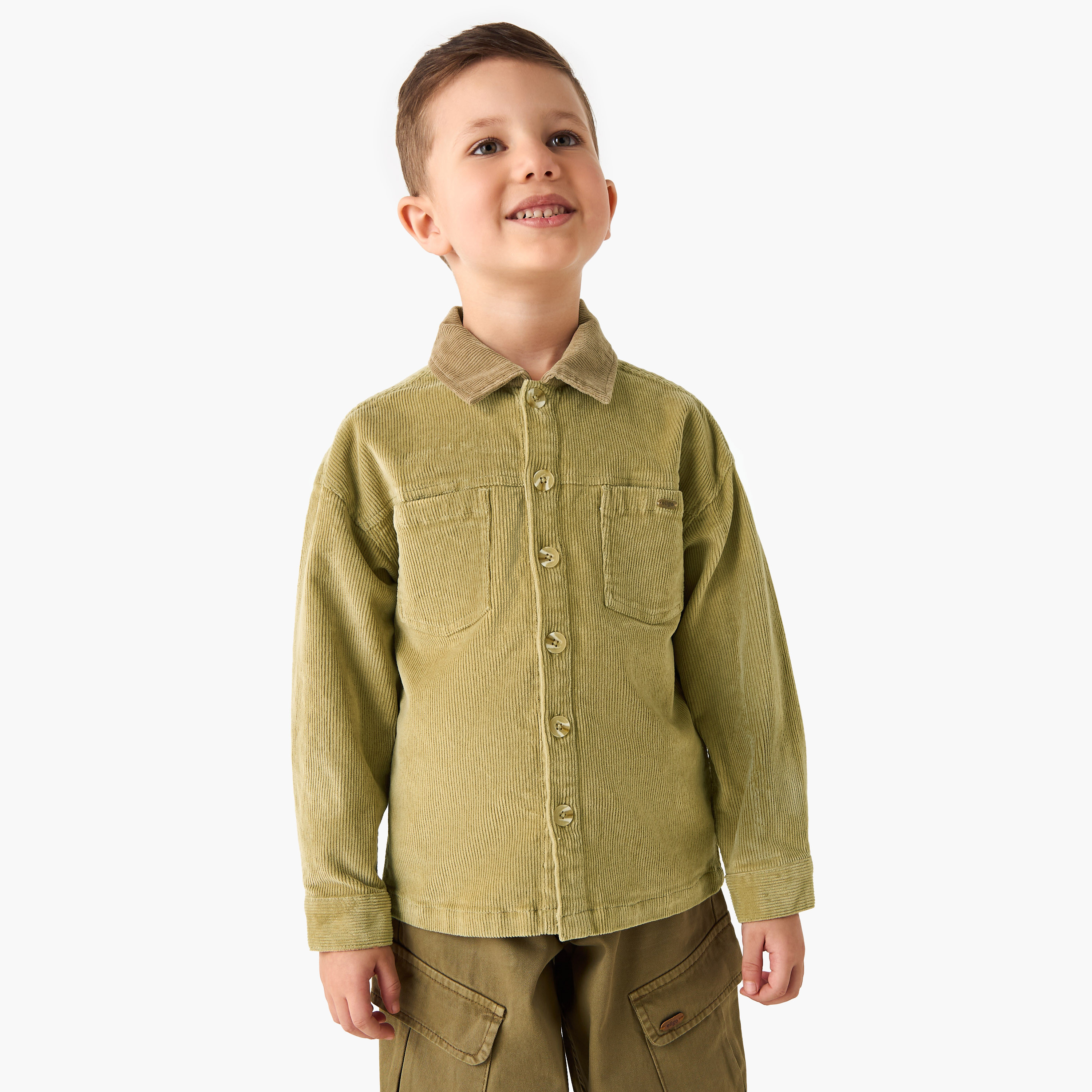 Eligo Boys Shirt with Pockets - Cotton - Long Sleeves - Collar-boys-clothing-shirts-image-1