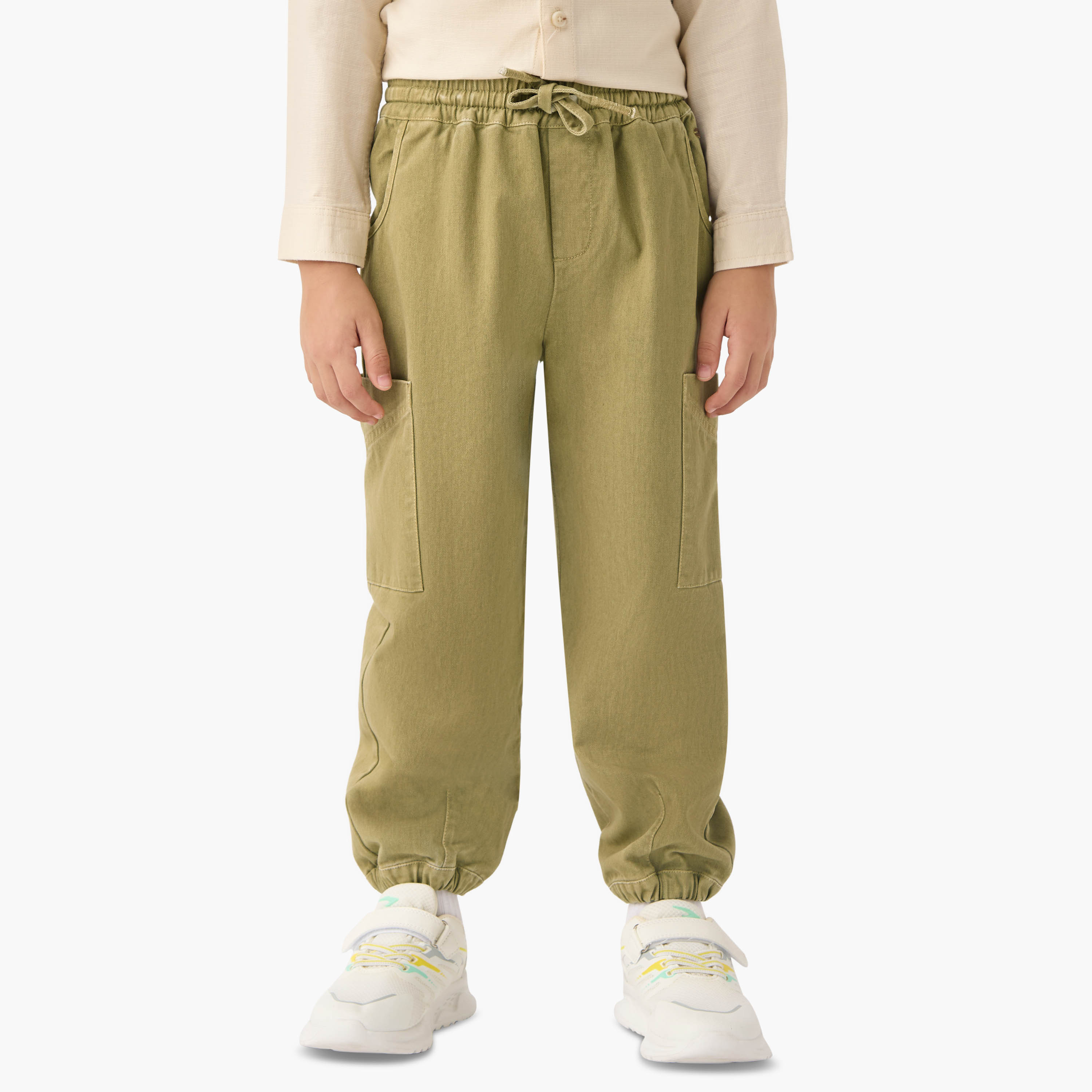 بنطلون رياضي سادة برباط خصر وجيوب من إليجو-boys-clothing-bottoms-joggersandtrackpants-image-5