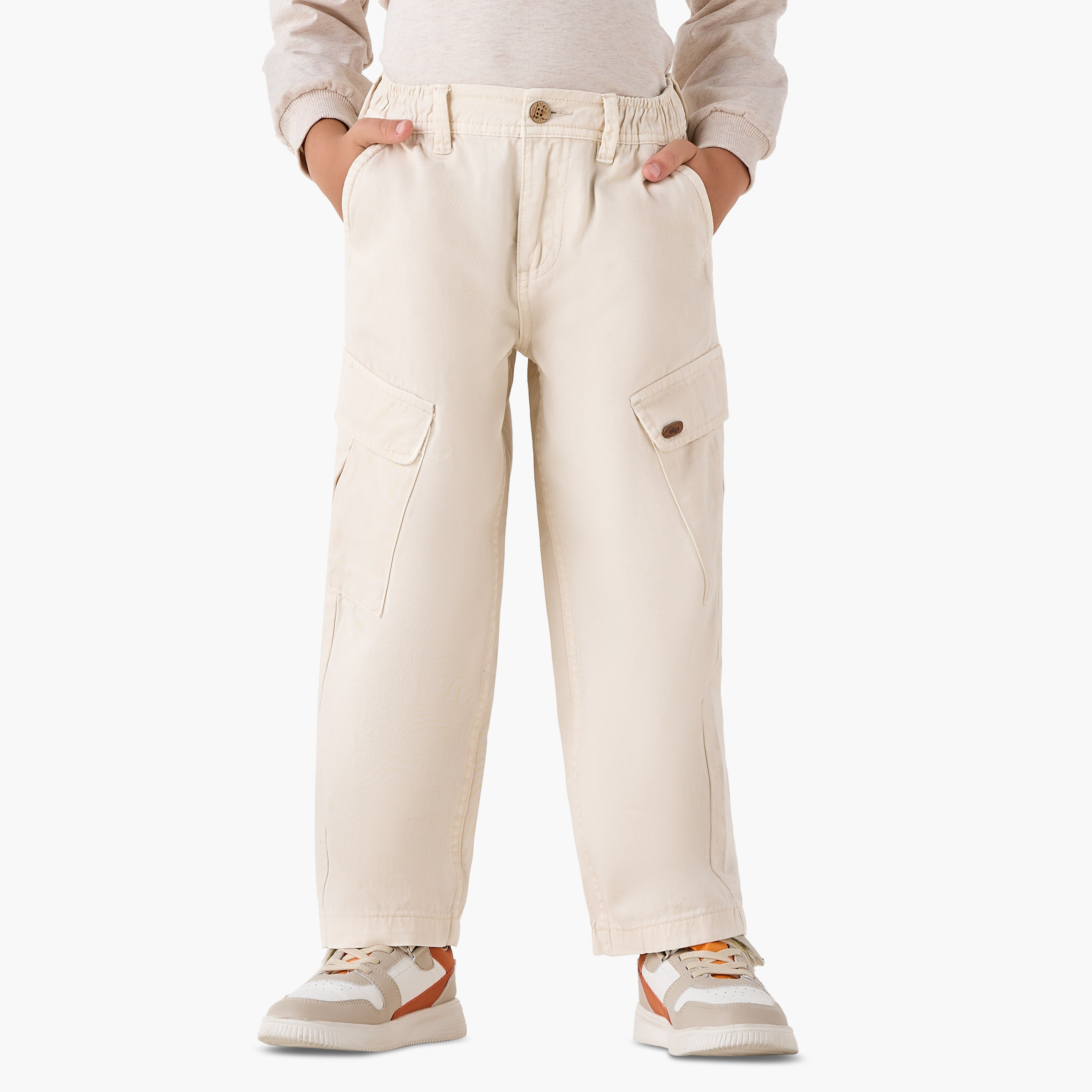 Eligo Boys Trousers with Pockets - Cotton - Button Waist-boys-clothing-bottoms-trousers-image-1