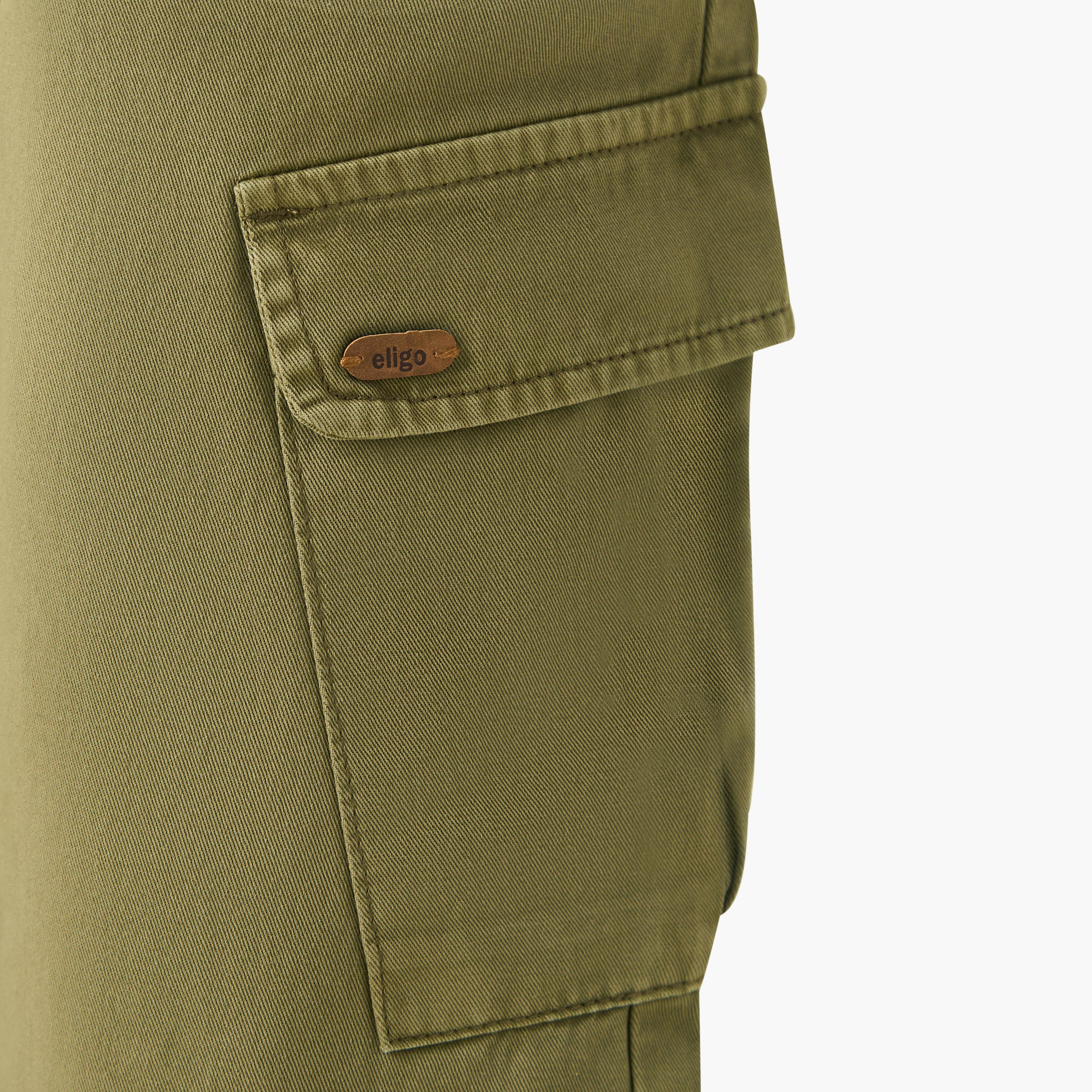 بنطلون بجيوب للأولاد من إليجو - قطن - أزرار على الخصر-boys-clothing-bottoms-trousers-image-1