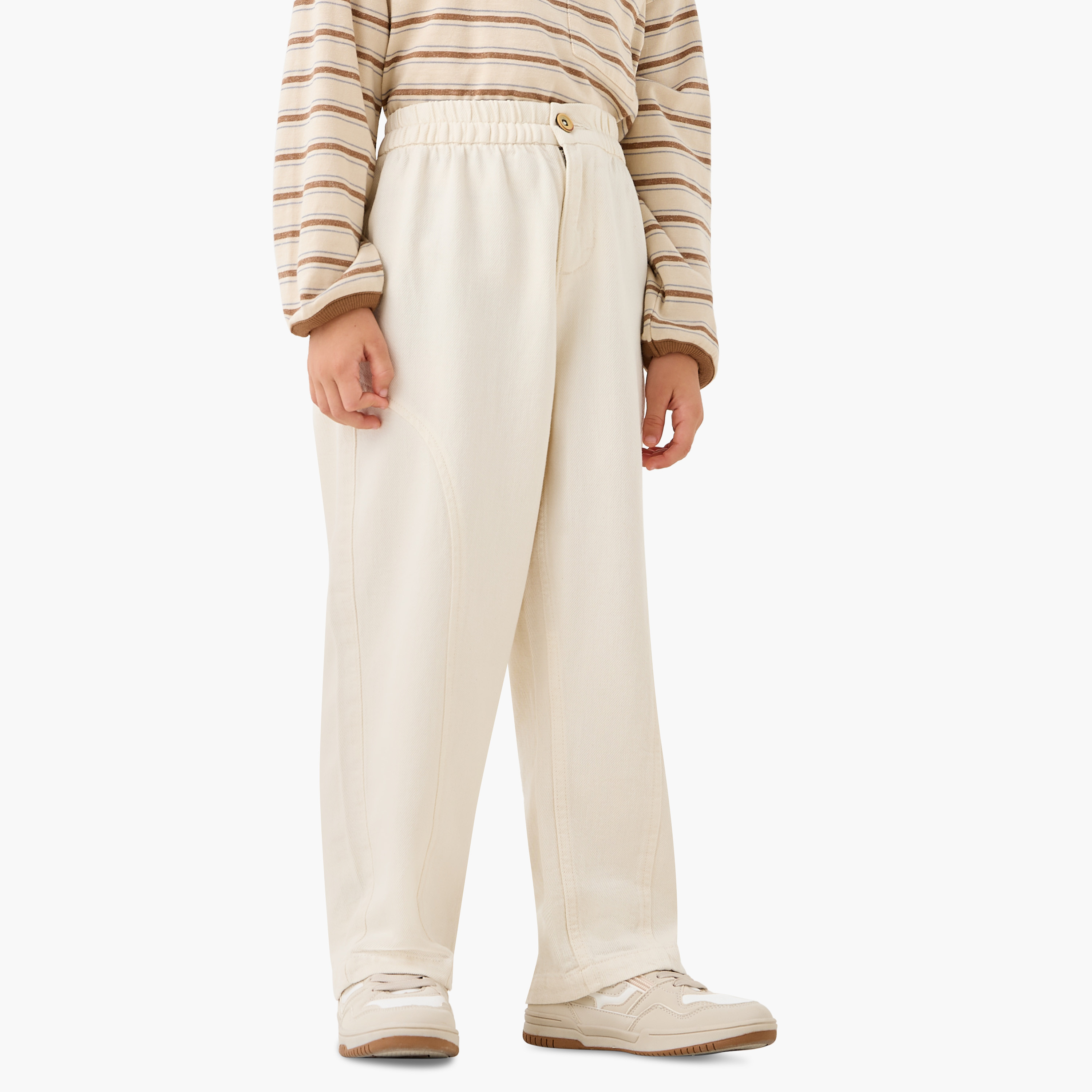Eligo Boys Trousers with Panel Detail - Cotton - Button Waist-boys-clothing-bottoms-trousers-image-1