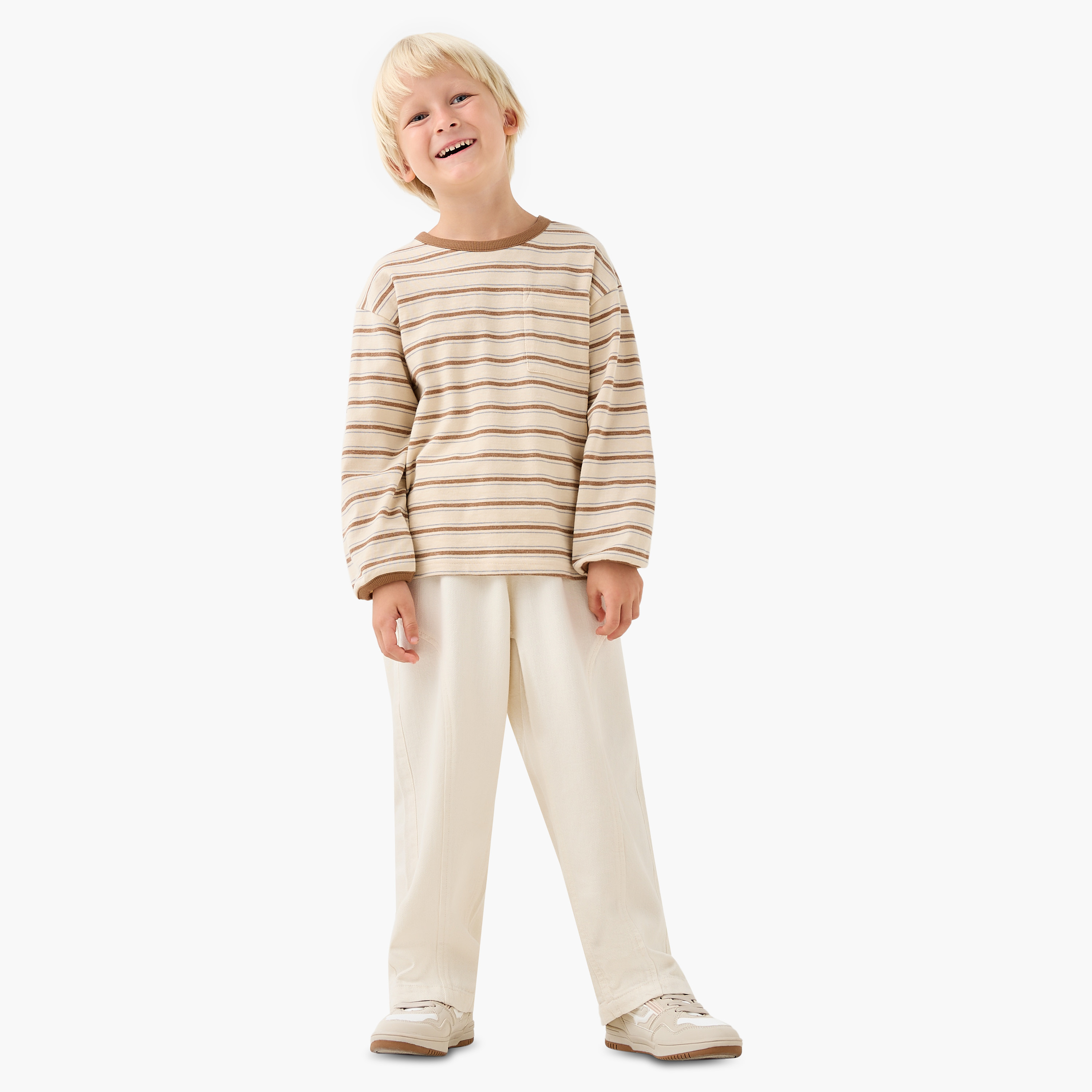 Eligo Boys Trousers with Panel Detail - Cotton - Button Waist-boys-clothing-bottoms-trousers-image-2