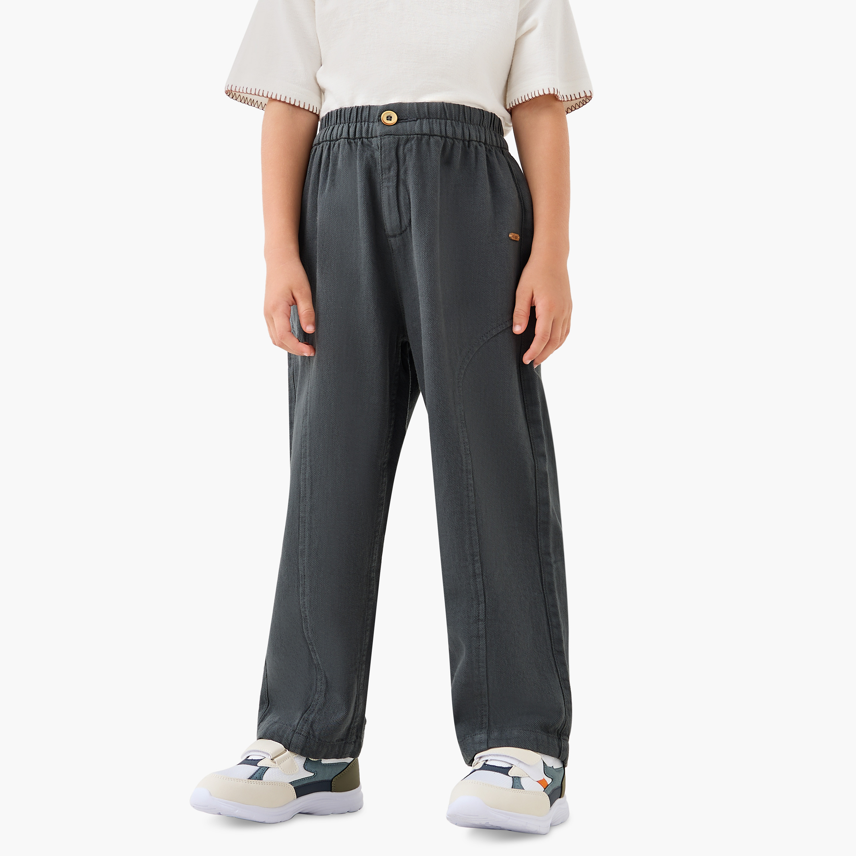 Eligo Boys Trousers with Button Waist-boys-clothing-bottoms-trousers-image-1
