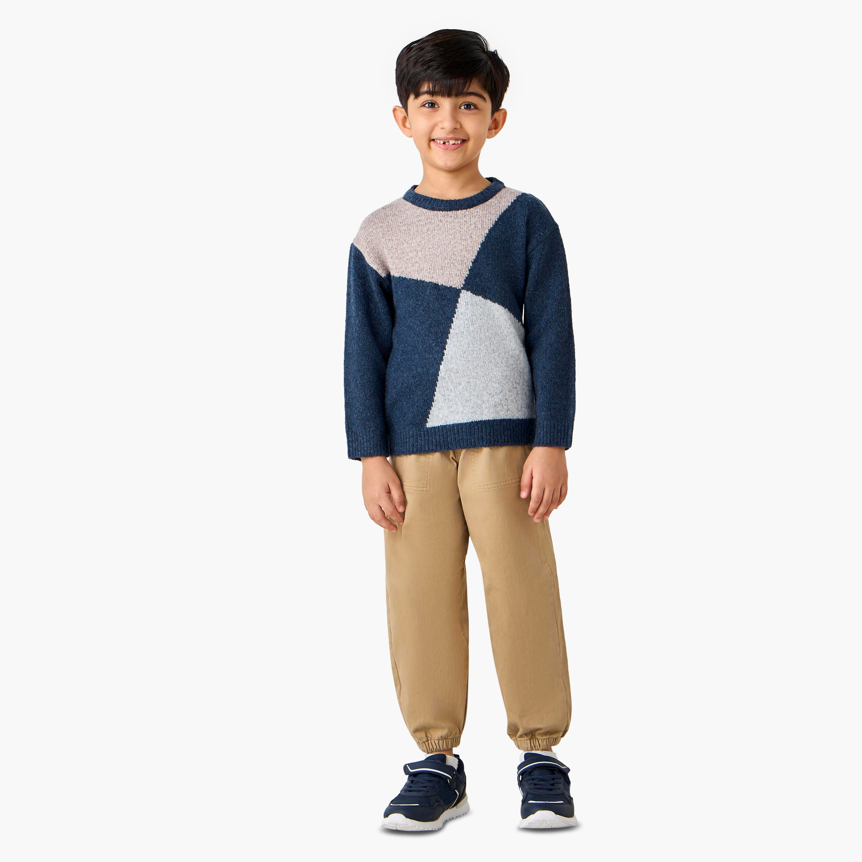 Eligo Solid Trousers with Drawstring Closure and Pockets-boys-clothing-bottoms-trousers-image-2