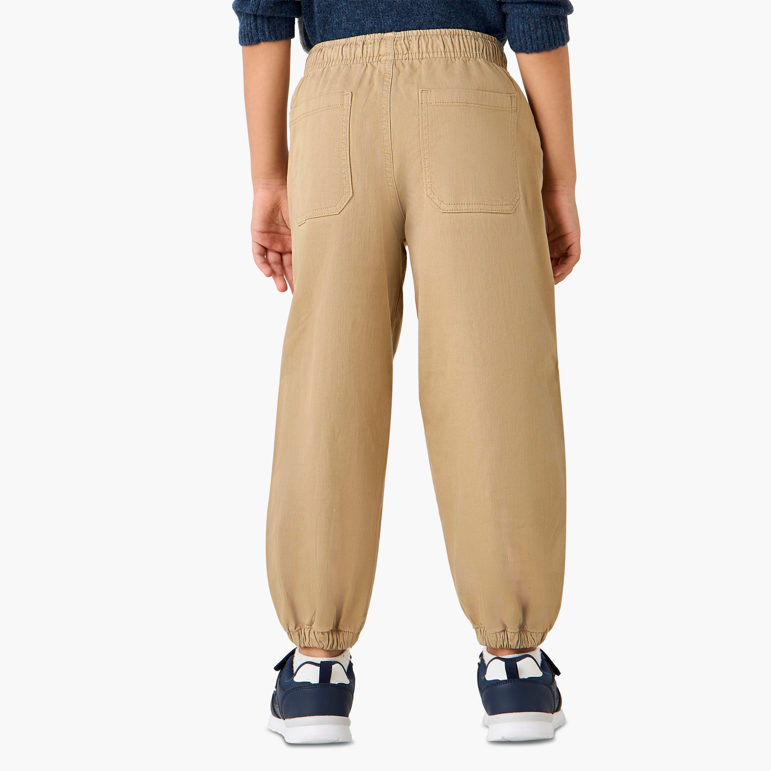 Eligo Solid Trousers with Drawstring Closure and Pockets-boys-clothing-bottoms-trousers-image-3