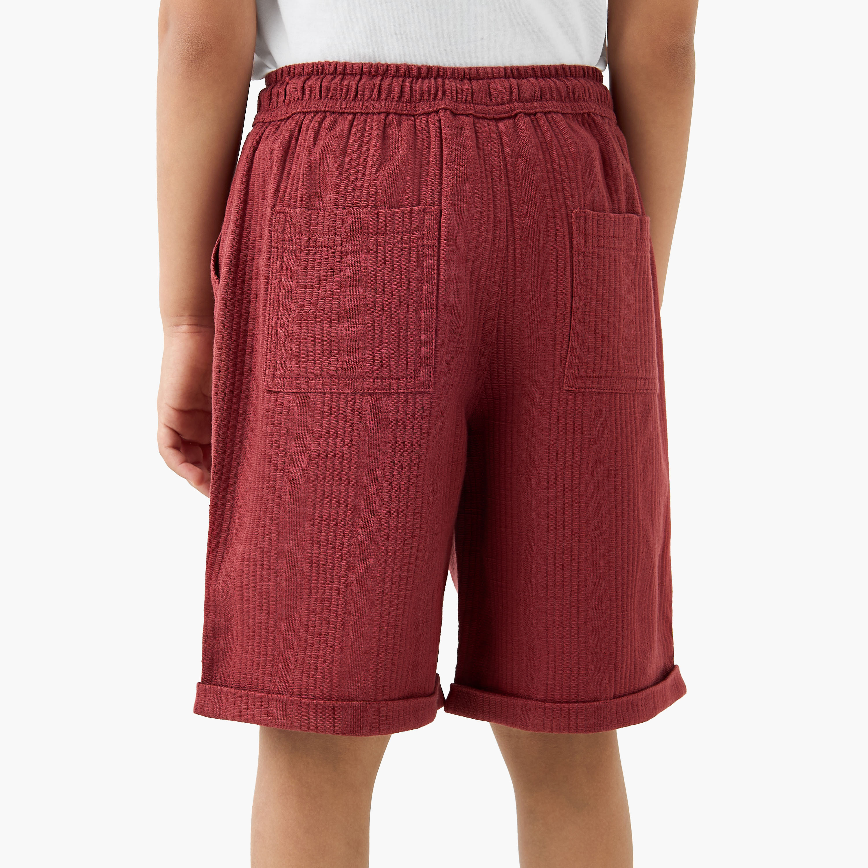Eligo Textured Shorts with Drawstring Closure and Pockets-boys-clothing-bottoms-shorts-image-3