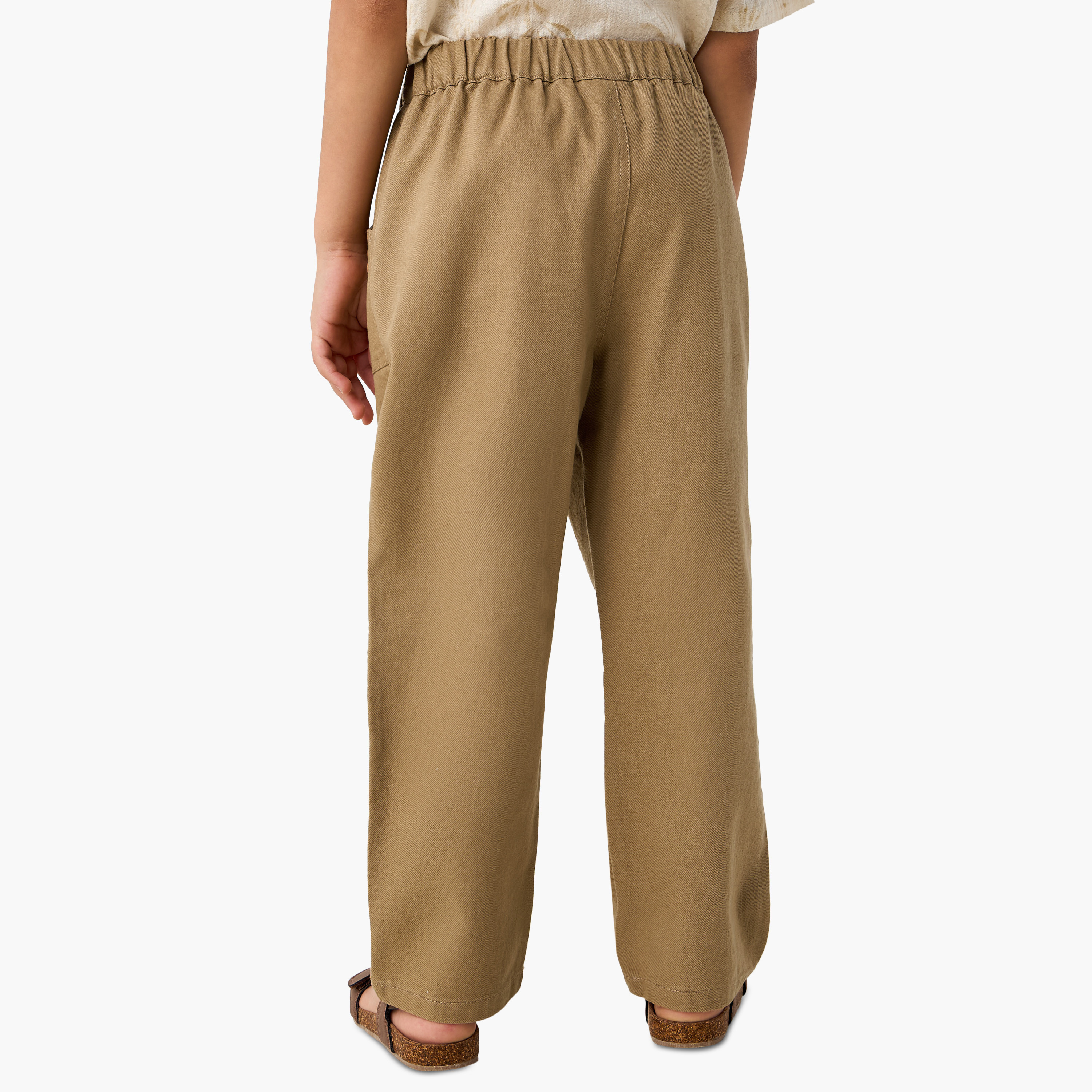 بنطلون بارز الملمس بإغلاق أزرار وجيوب من إليجو-boys-clothing-bottoms-trousers-image-3