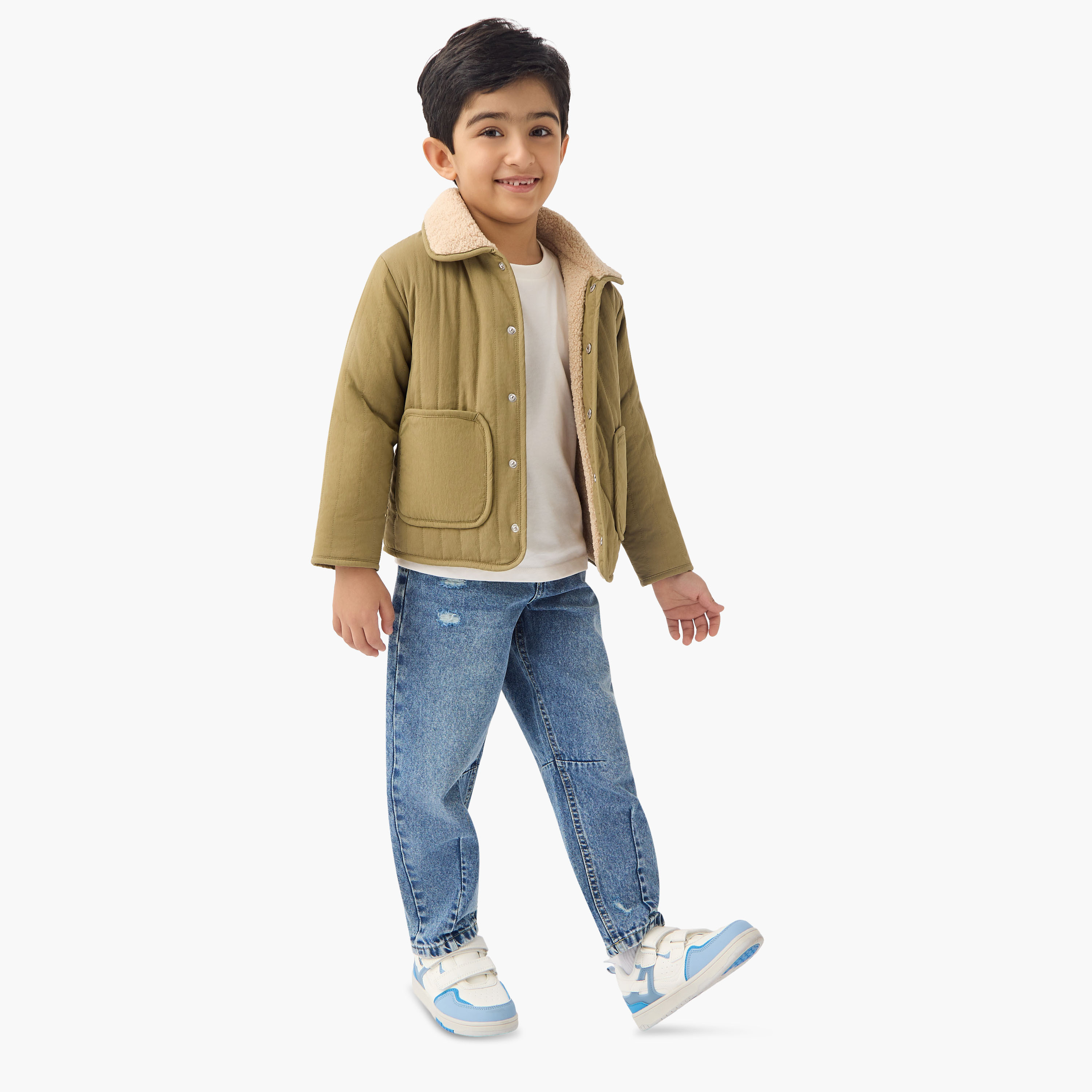 Eligo Textured Heavy Jacket with Long Sleeves and Pockets-boys-clothing-jacketsandcoats-image-2