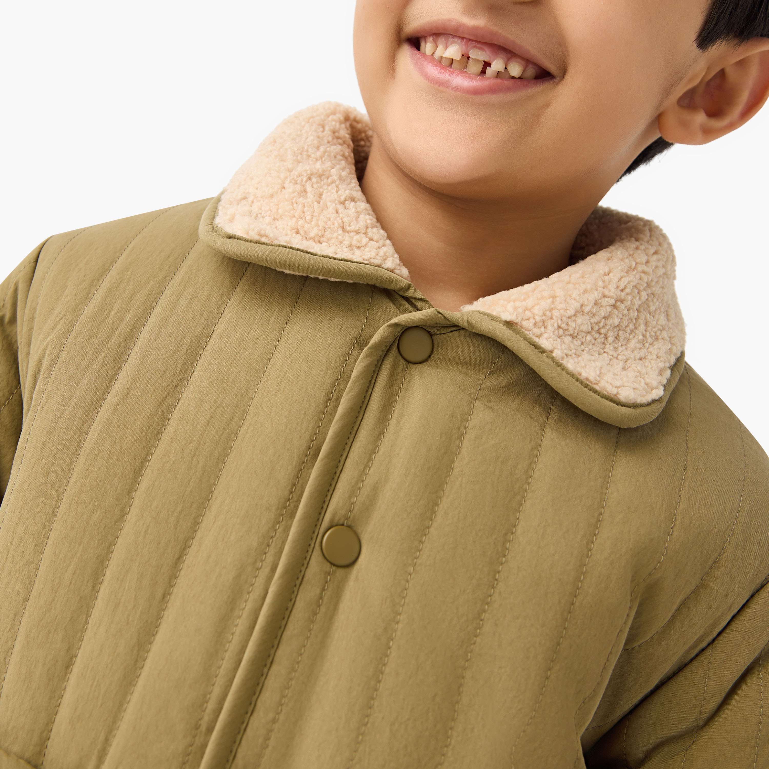 Eligo Textured Heavy Jacket with Long Sleeves and Pockets-boys-clothing-jacketsandcoats-image-5