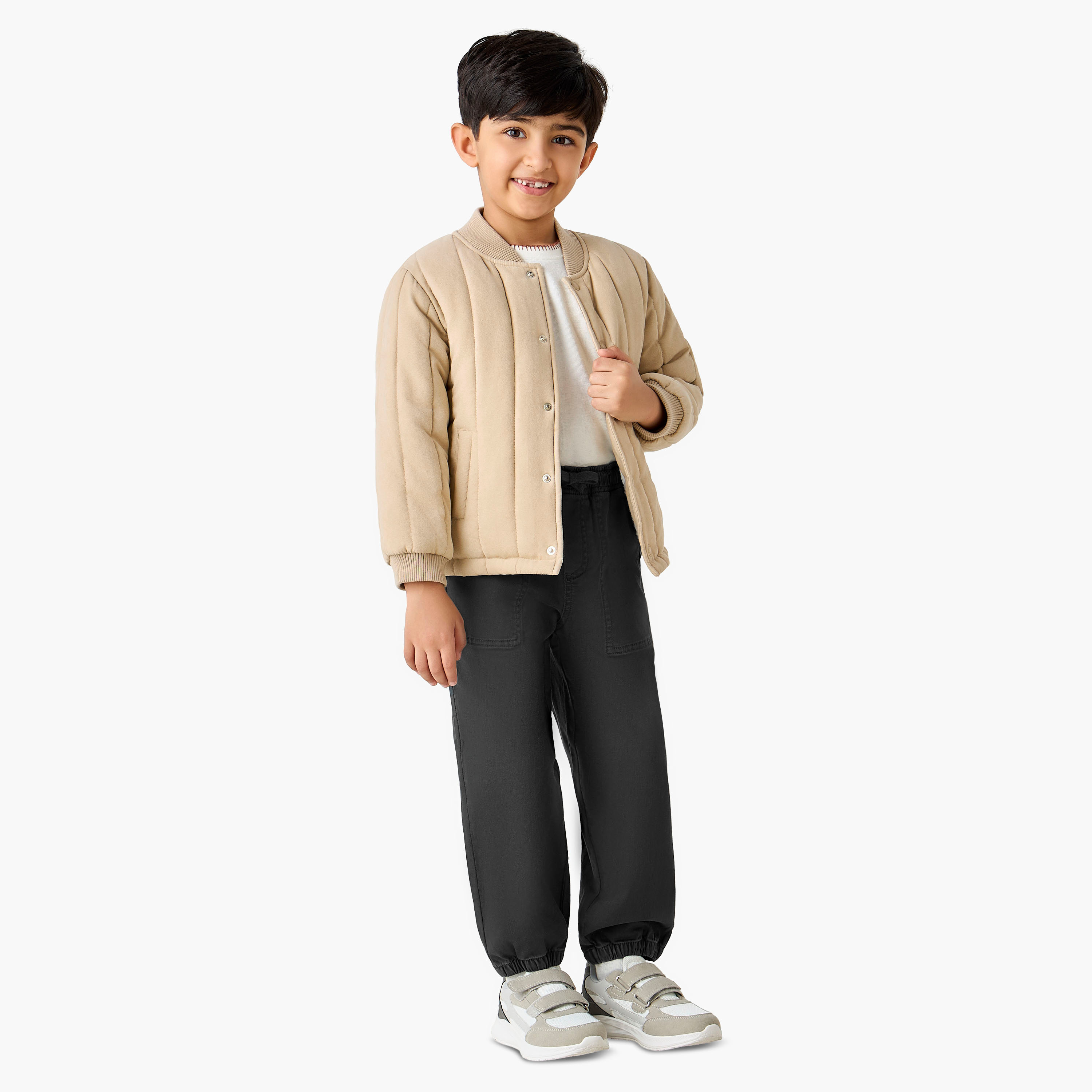 Eligo Quilted Bomber Jacket with Snap Button Closure-boys-clothing-jacketsandcoats-image-2