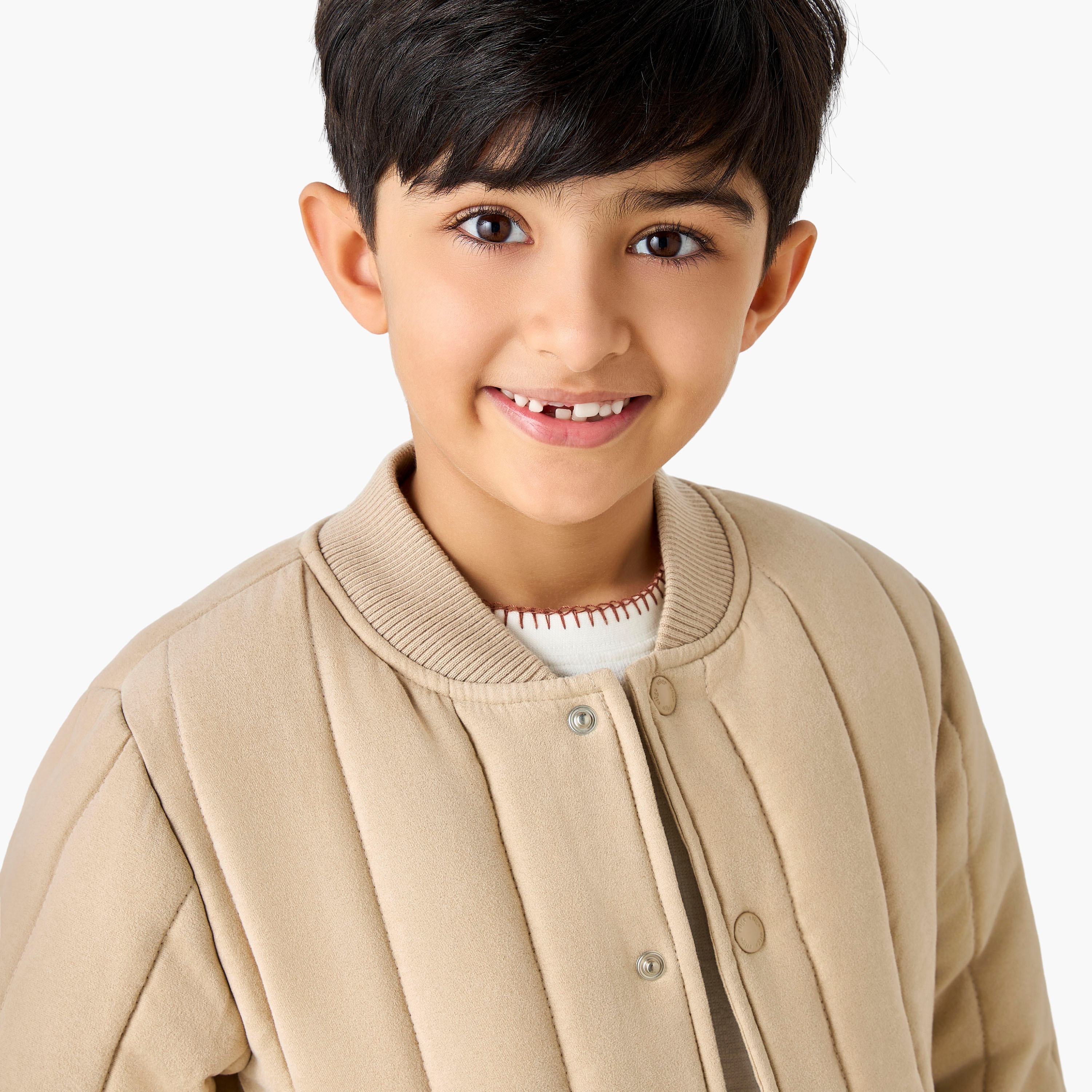 Eligo Quilted Bomber Jacket with Snap Button Closure-boys-clothing-jacketsandcoats-image-4