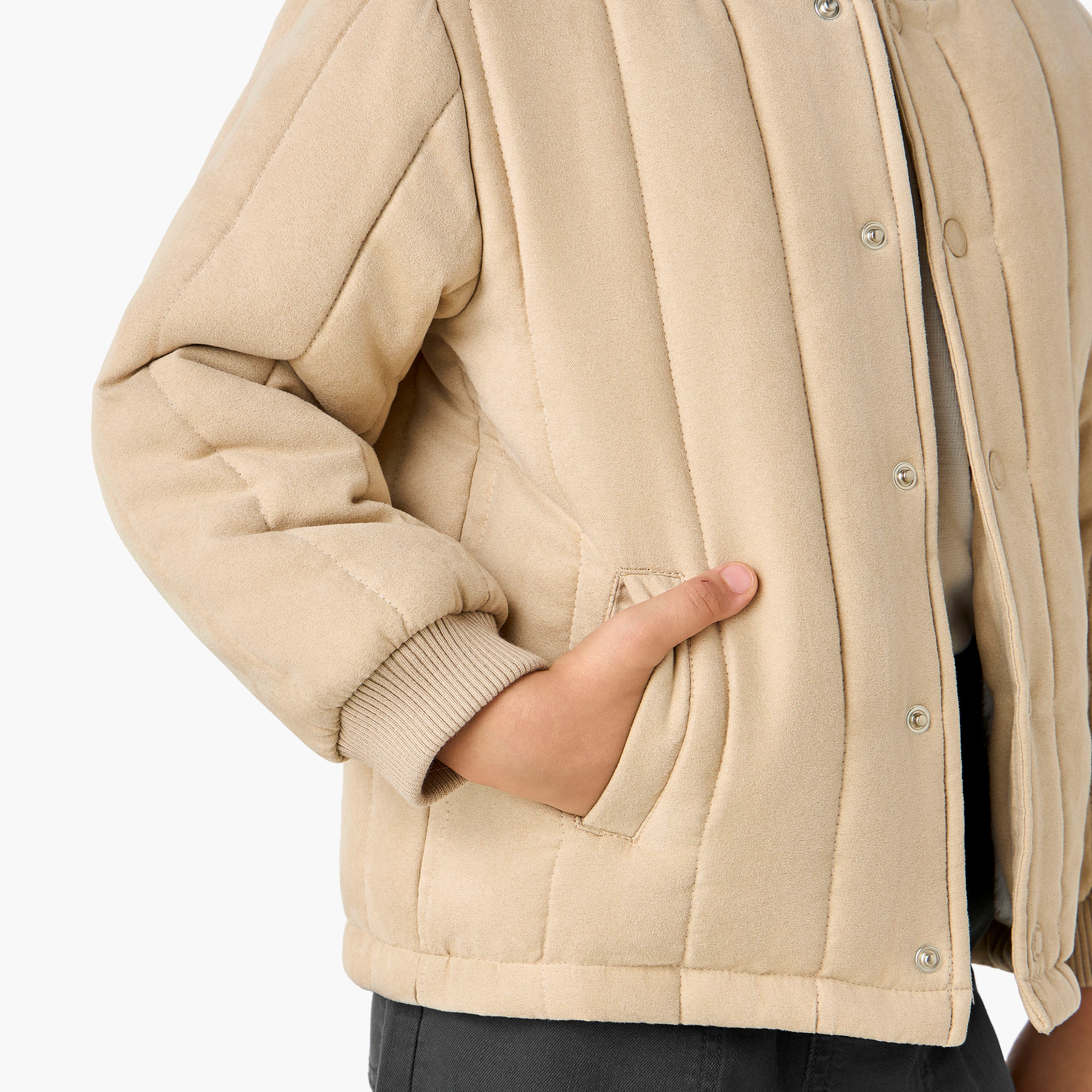 Eligo Quilted Bomber Jacket with Snap Button Closure-boys-clothing-jacketsandcoats-image-5