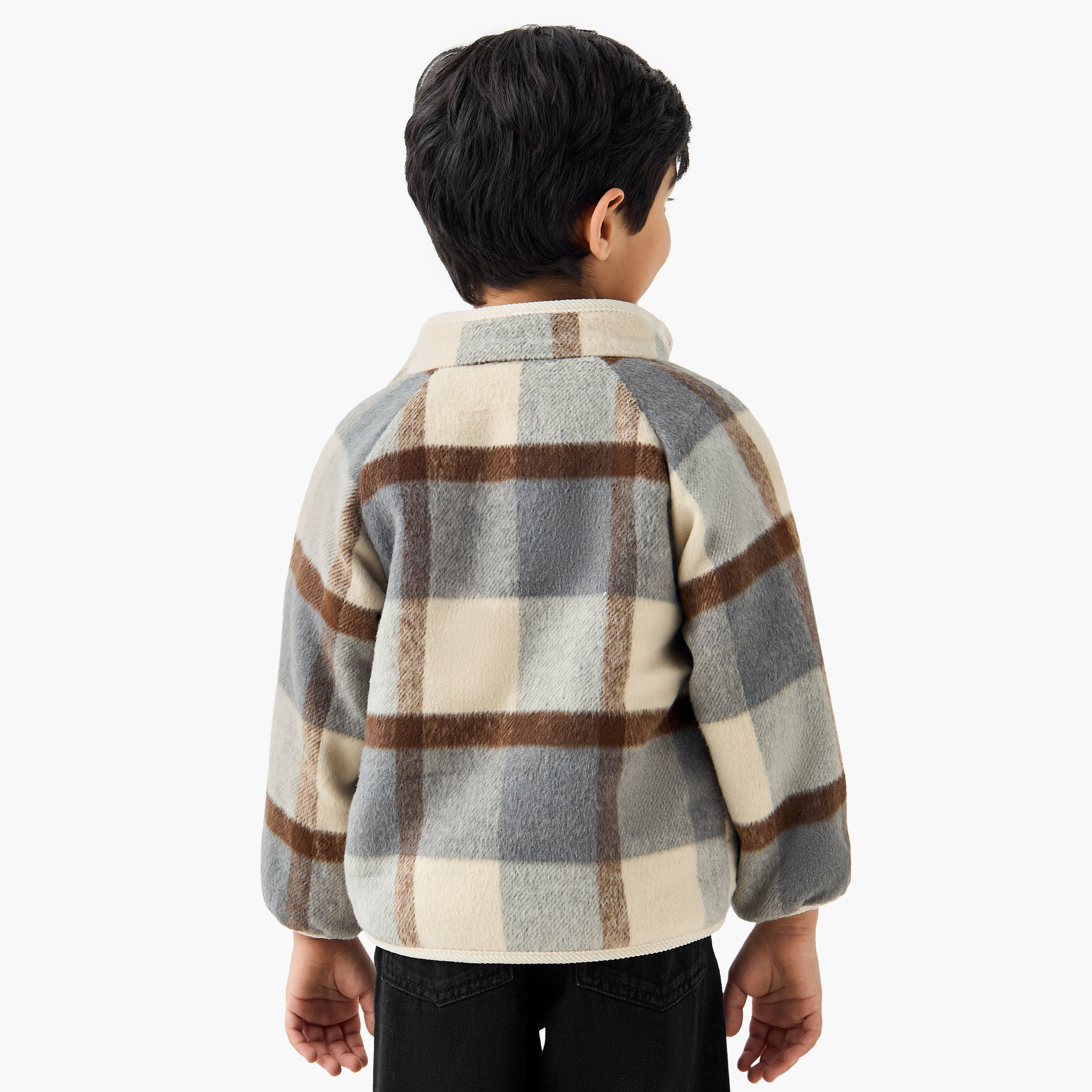 Eligo Checked Jacket with Long Sleeves and Button Closure-boys-clothing-jacketsandcoats-image-3