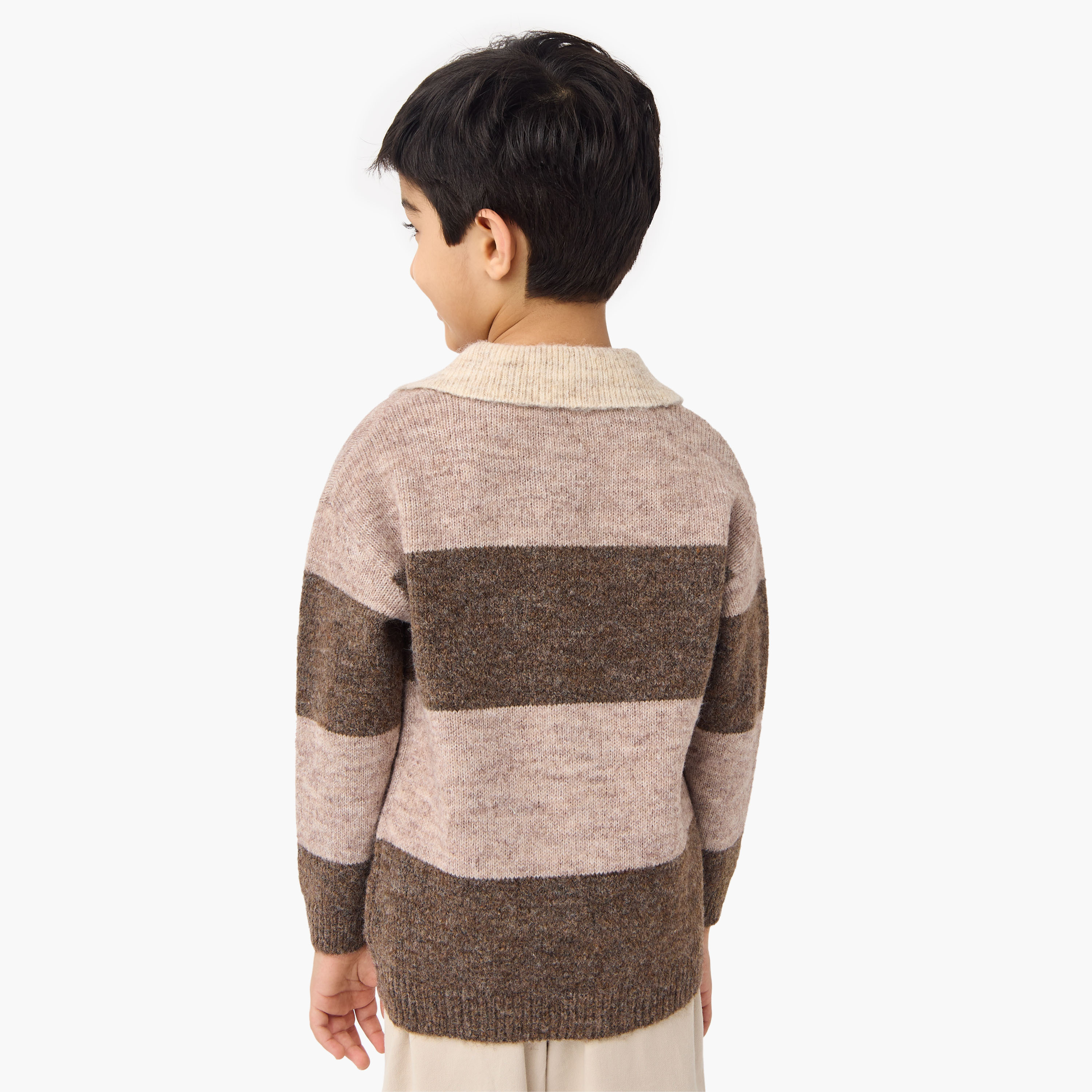 Eligo Striped Pullover with Collar and Long Sleeves-baby-boys-clothing-jumpersandcardigans-image-3