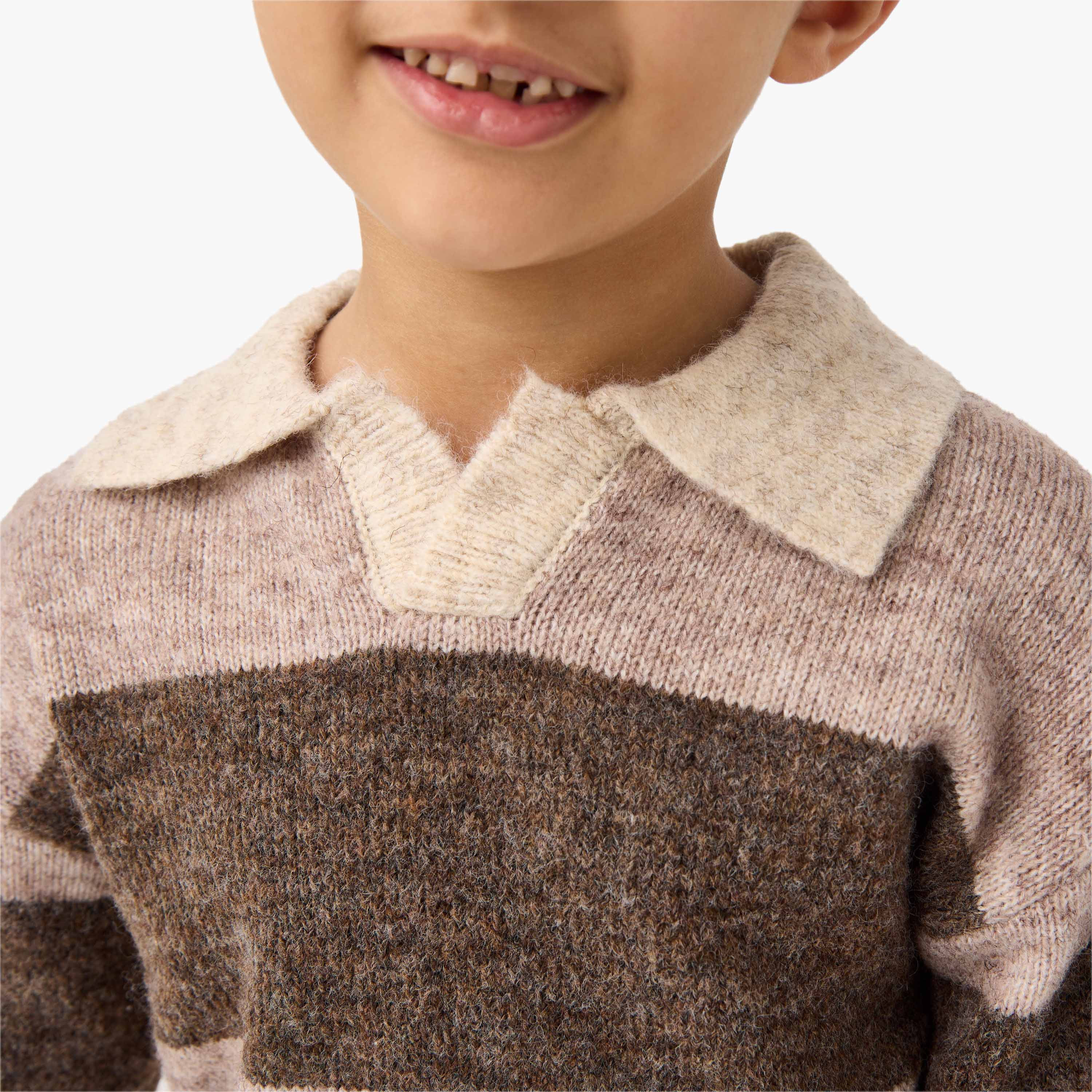 Eligo Striped Pullover with Collar and Long Sleeves-baby-boys-clothing-jumpersandcardigans-image-4
