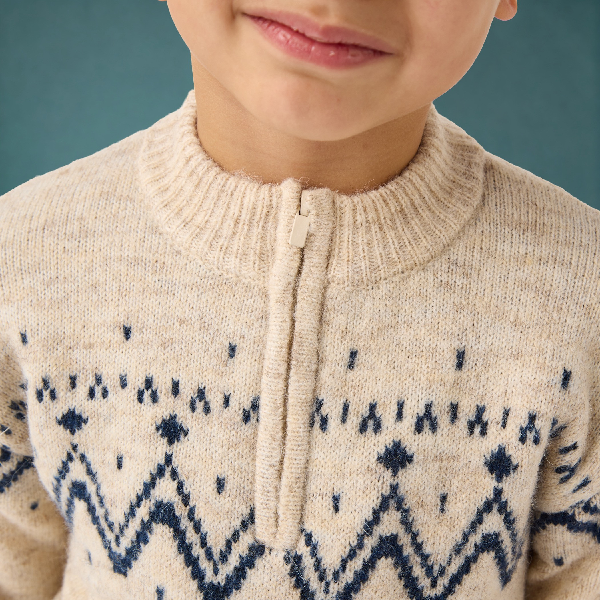 Eligo Textured Pullover with Zip Closure and Long Sleeves-baby-boys-clothing-jumpersandcardigans-image-4