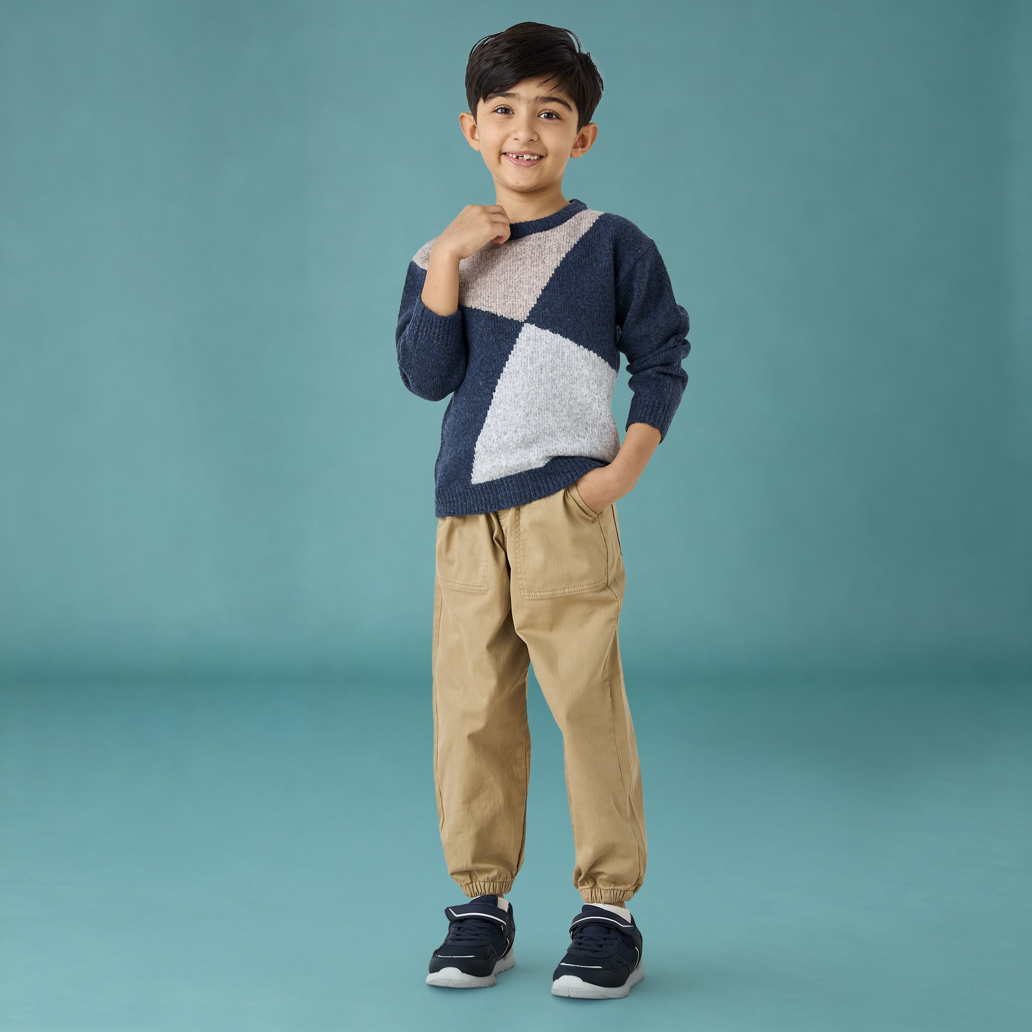 Eligo Geometric Print Pullover with Long Sleeves-baby-boys-clothing-jumpersandcardigans-image-2