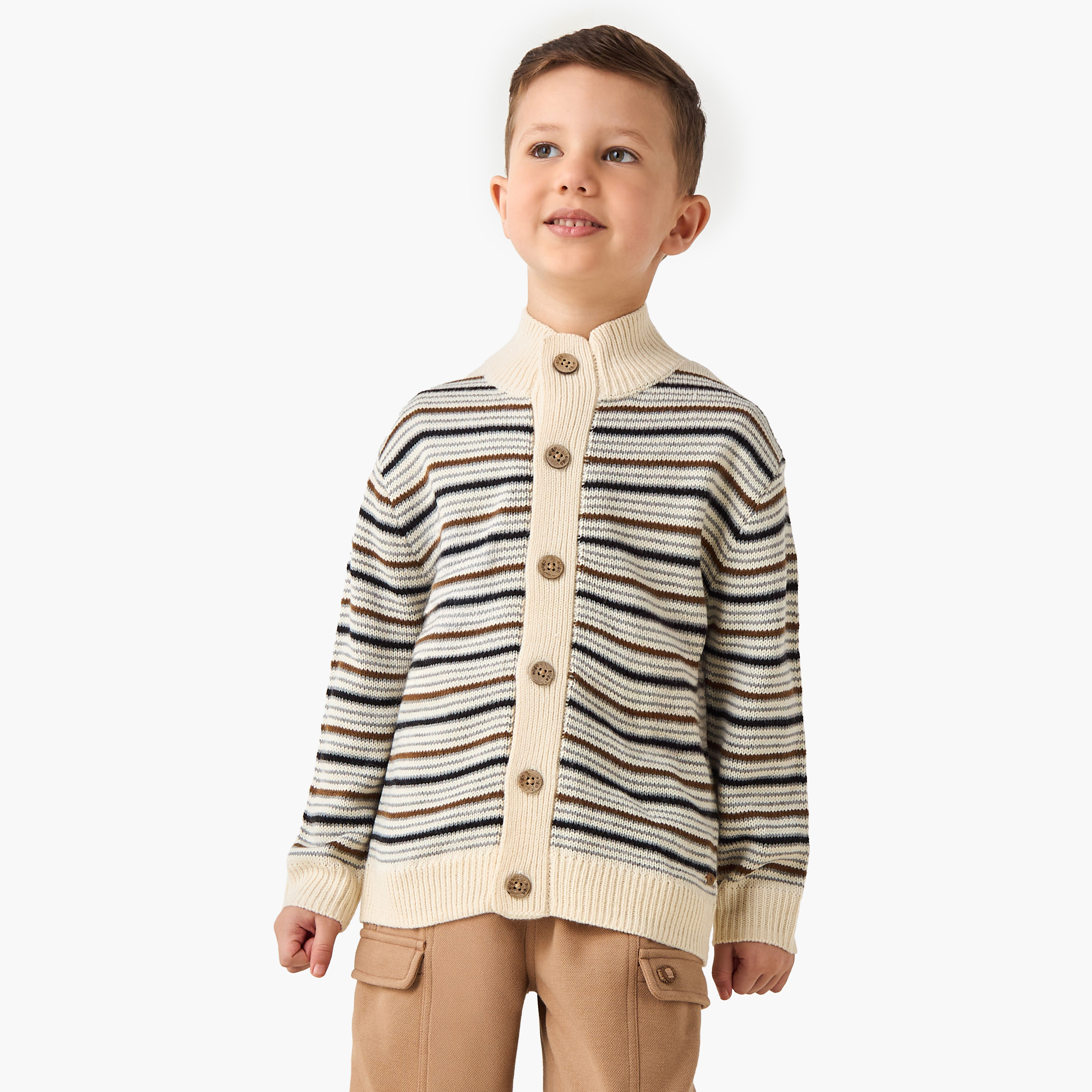 Eligo Striped Cardigan with Long Sleeves-baby-boys-clothing-jumpersandcardigans-image-1