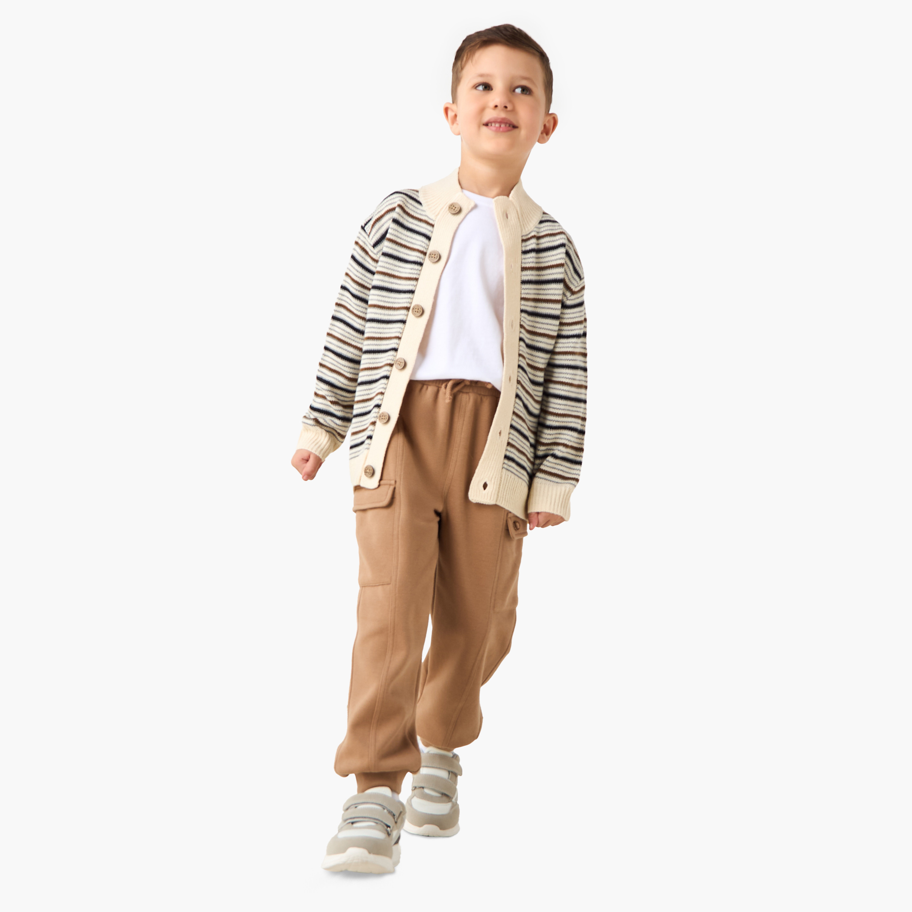 Eligo Striped Cardigan with Long Sleeves-baby-boys-clothing-jumpersandcardigans-image-2