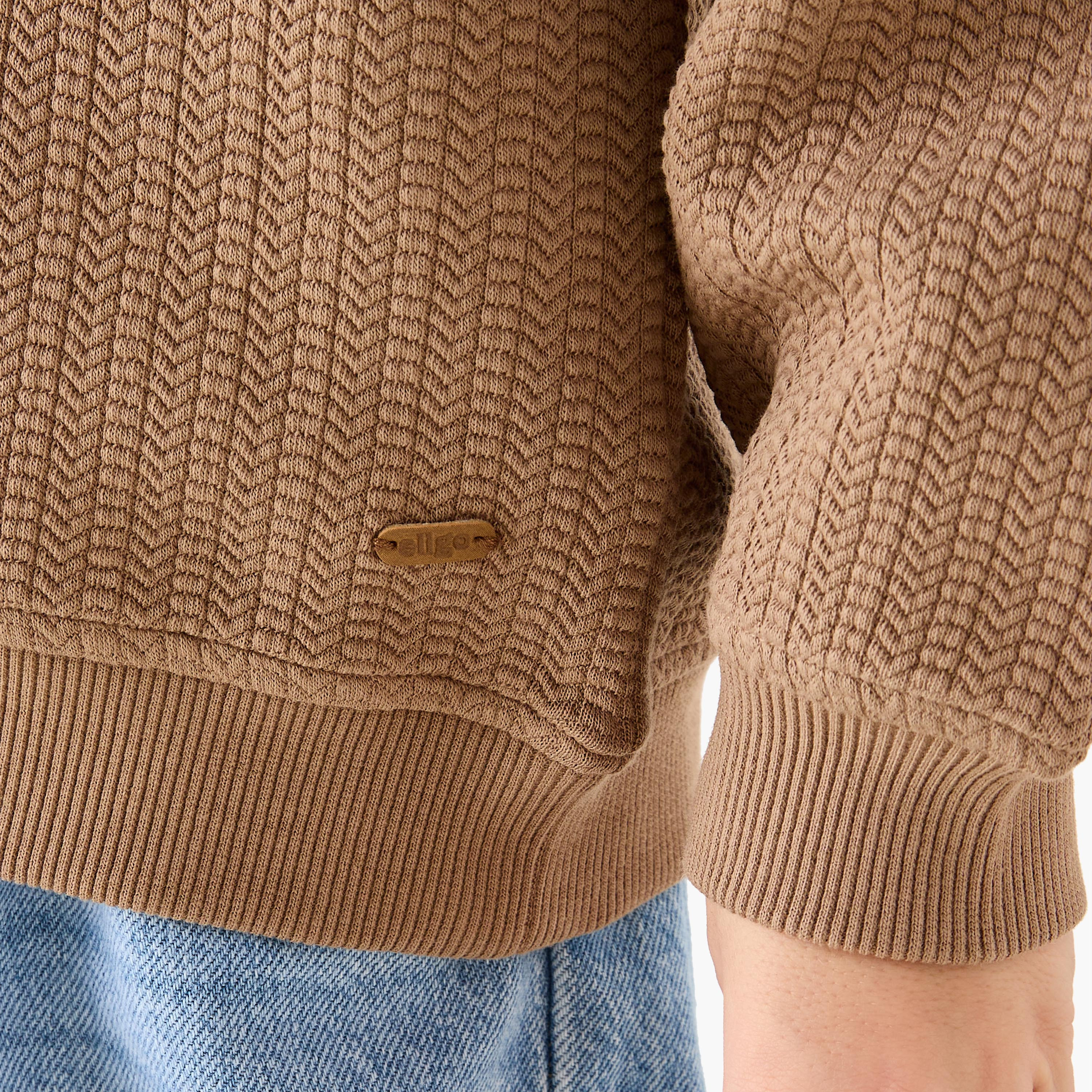 Eligo Textured Sweatshirt with Long Sleeves-boys-clothing-sweatshirts-image-5