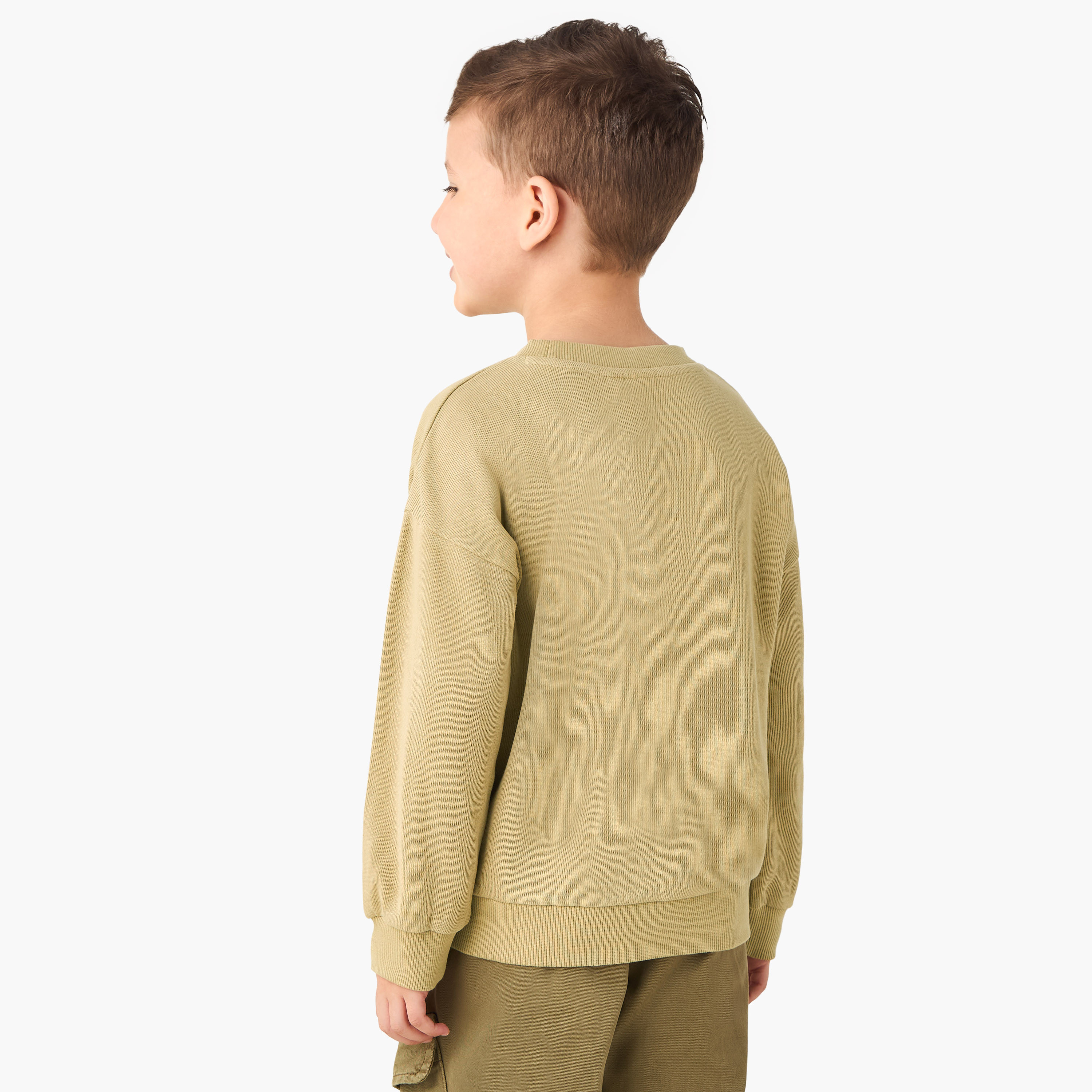 Eligo Textured Pullover with Long Sleeves and Pocket-boys-clothing-sweatshirts-image-3