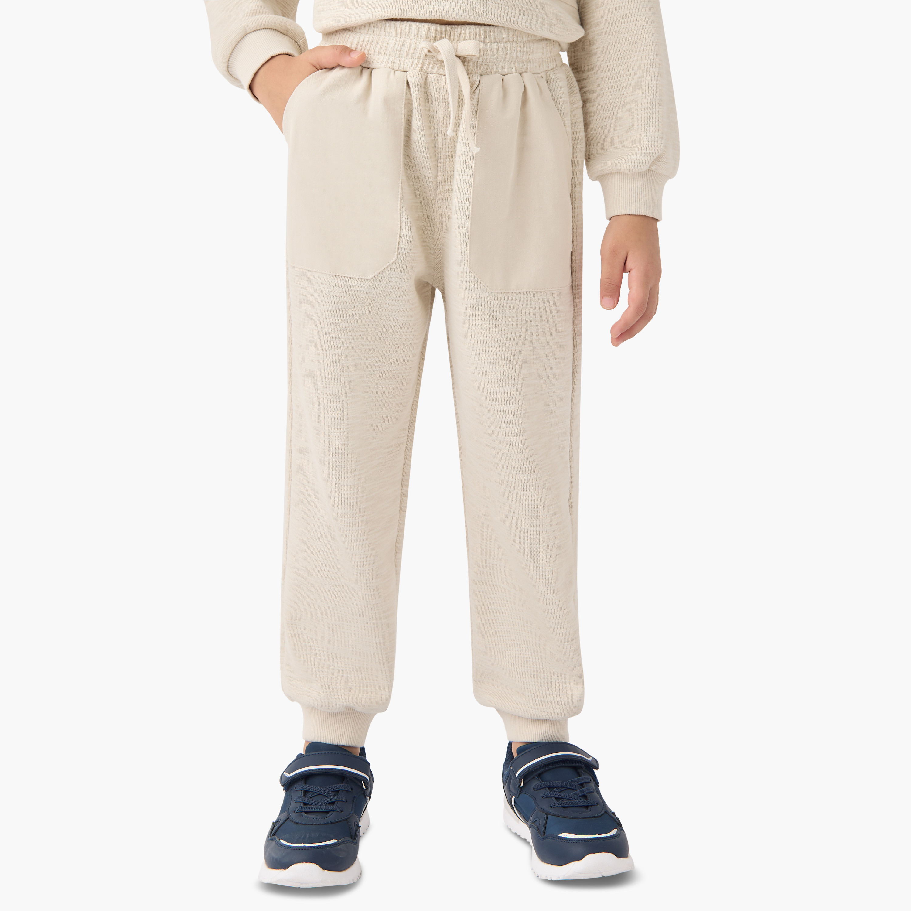 Eligo Textured Polo Sweatshirt and Joggers Set-baby-boys-clothing-winterwear-setsandcoords-image-3