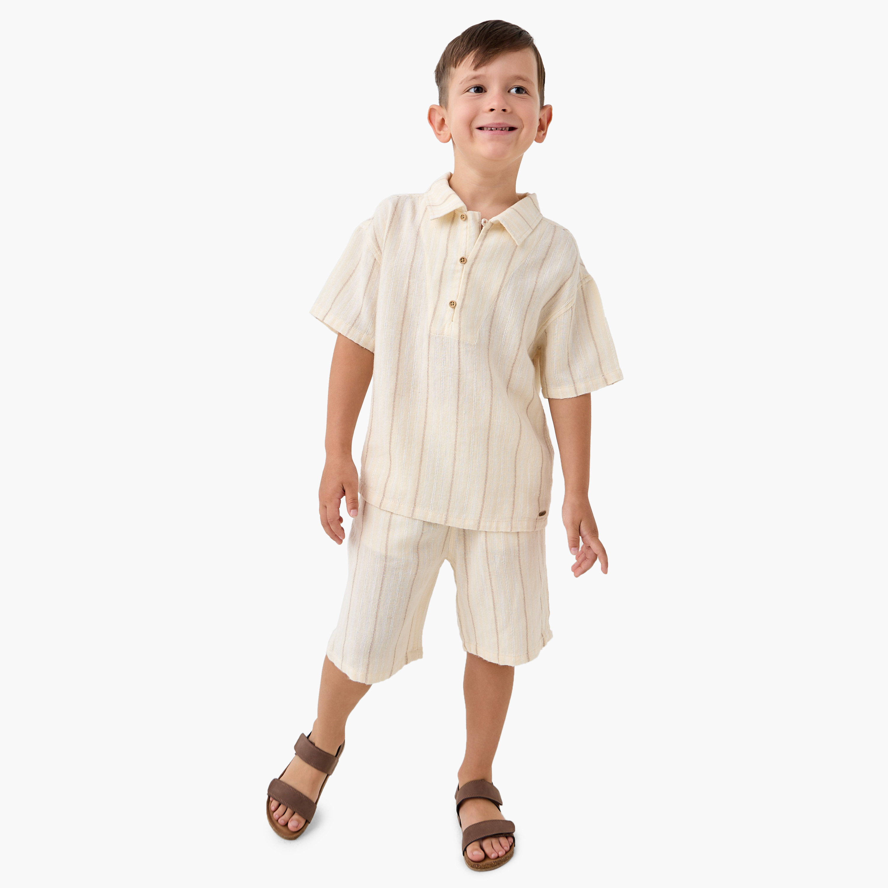 Eligo Striped T-shirt and Shorts Set-baby-boys-clothing-setsandcoords-image-1
