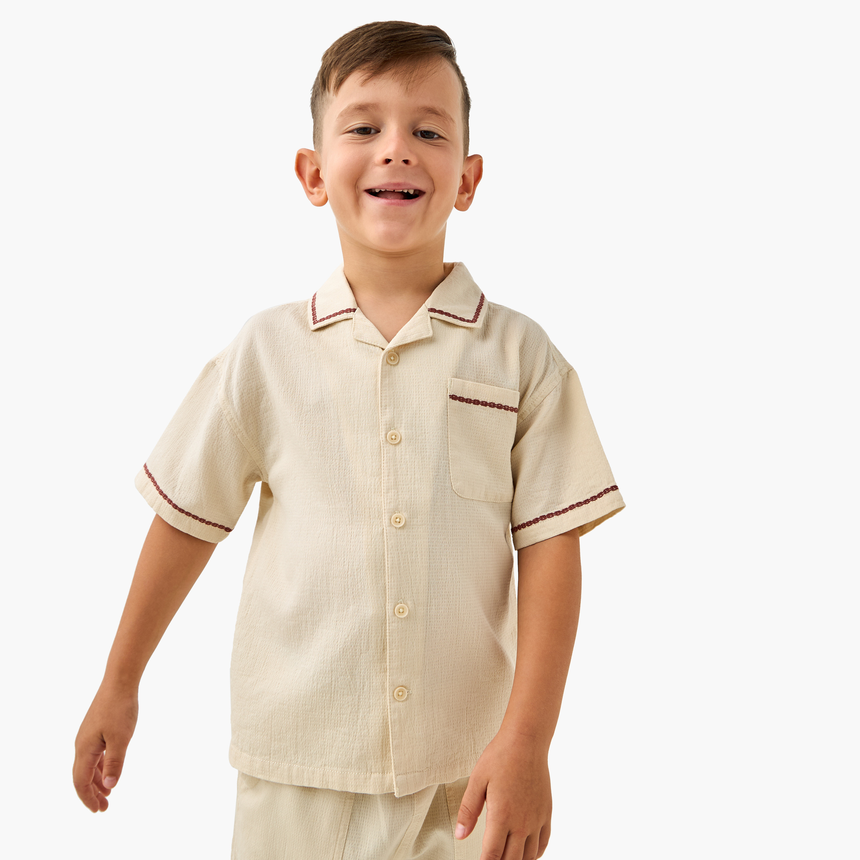 Eligo Textured Shirt and Shorts Set-baby-boys-clothing-setsandcoords-image-2