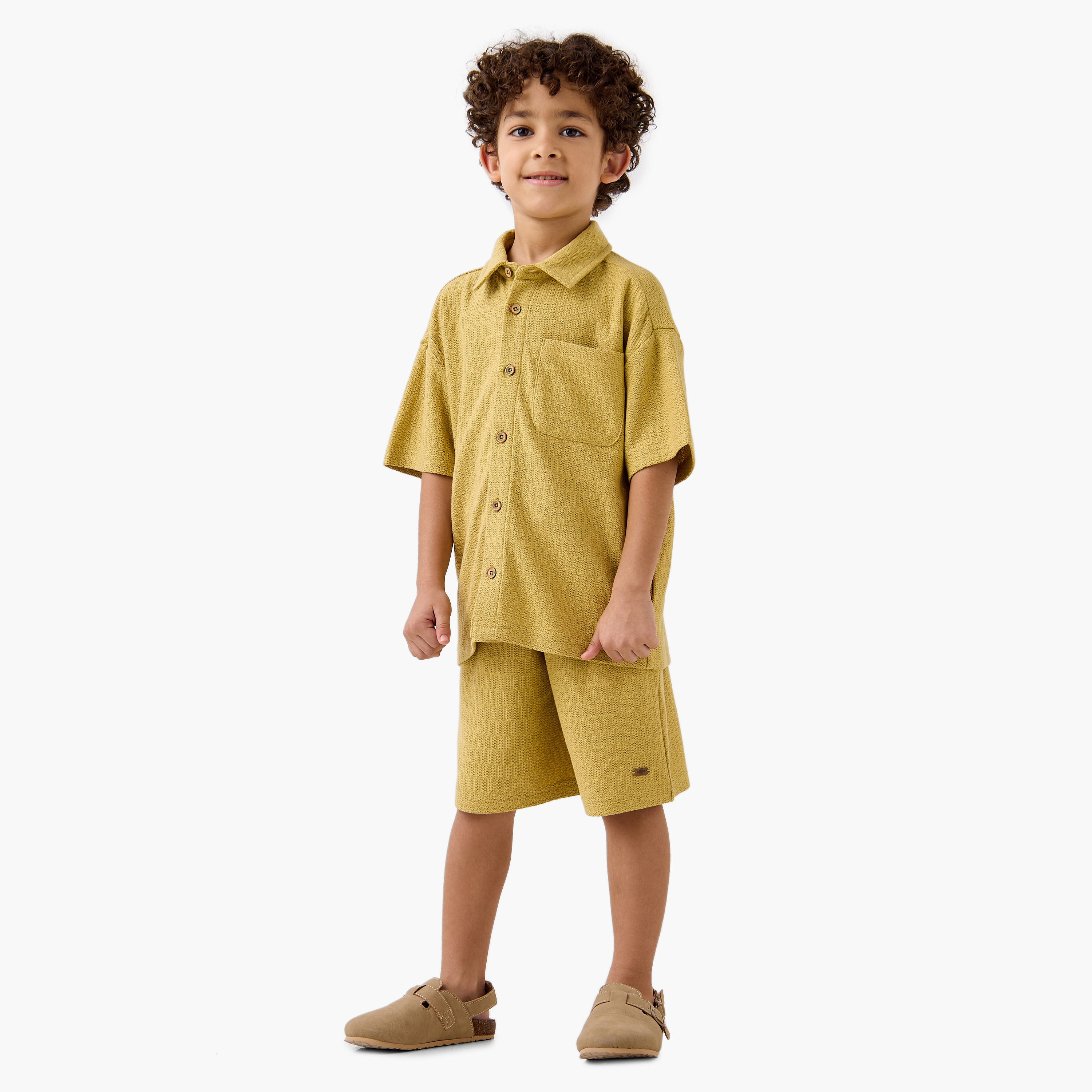 Eligo Textured Shirt and Shorts Set-baby-boys-clothing-setsandcoords-image-1