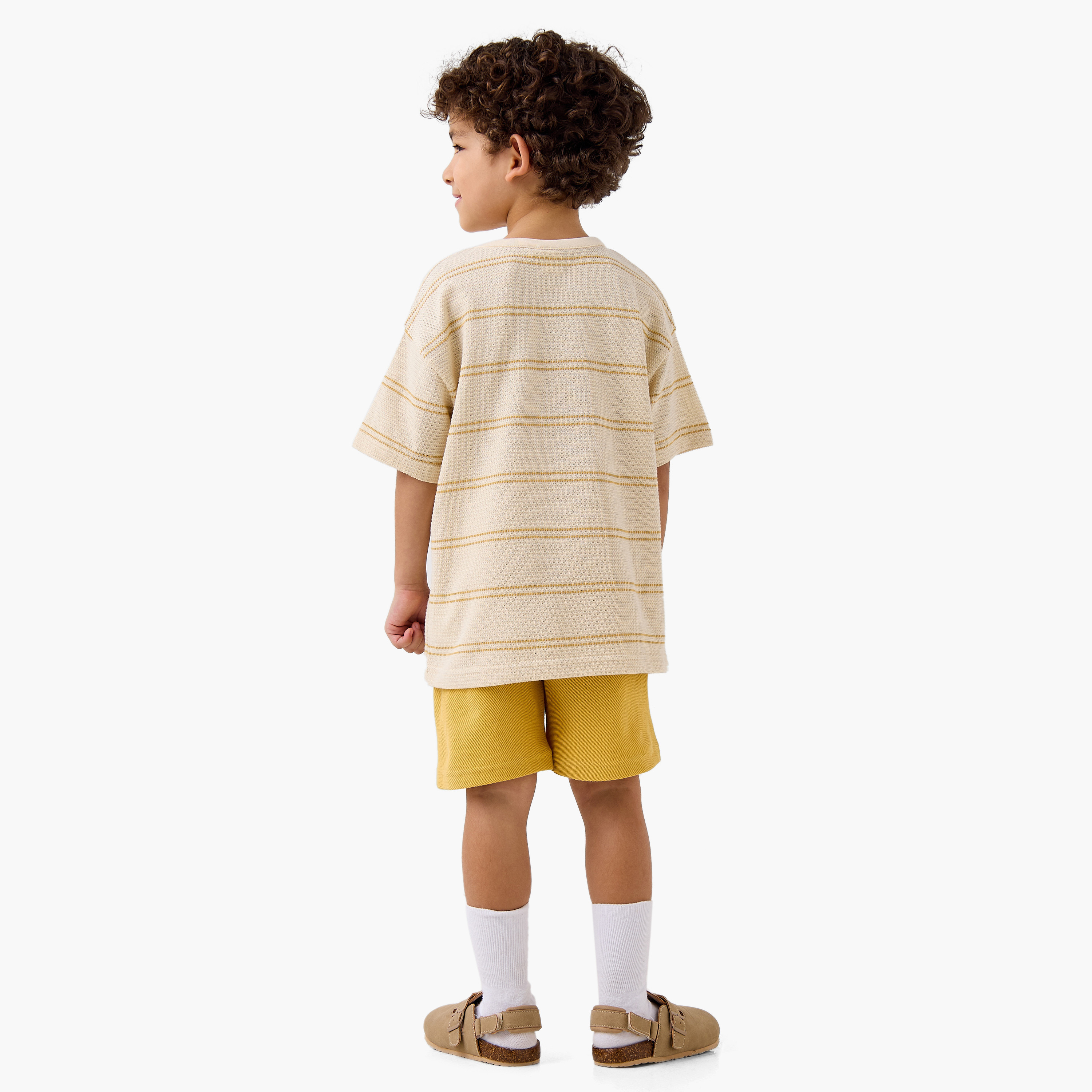Eligo Striped Crew Neck T-shirt and Shorts Set-baby-boys-clothing-setsandcoords-image-4