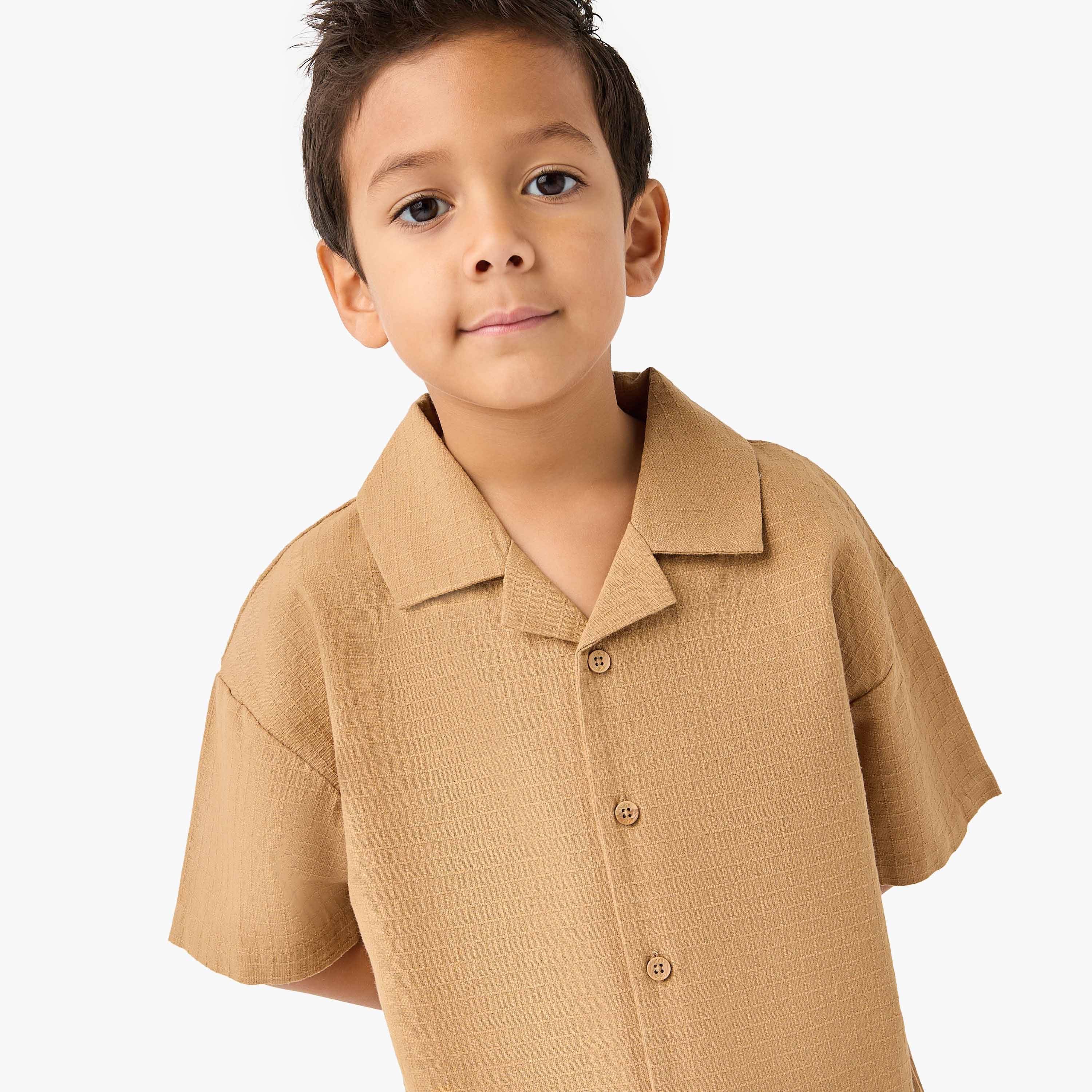 Eligo Textured Camp Collar Shirt and Shorts Set-boys-clothing-setsandcoords-image-5