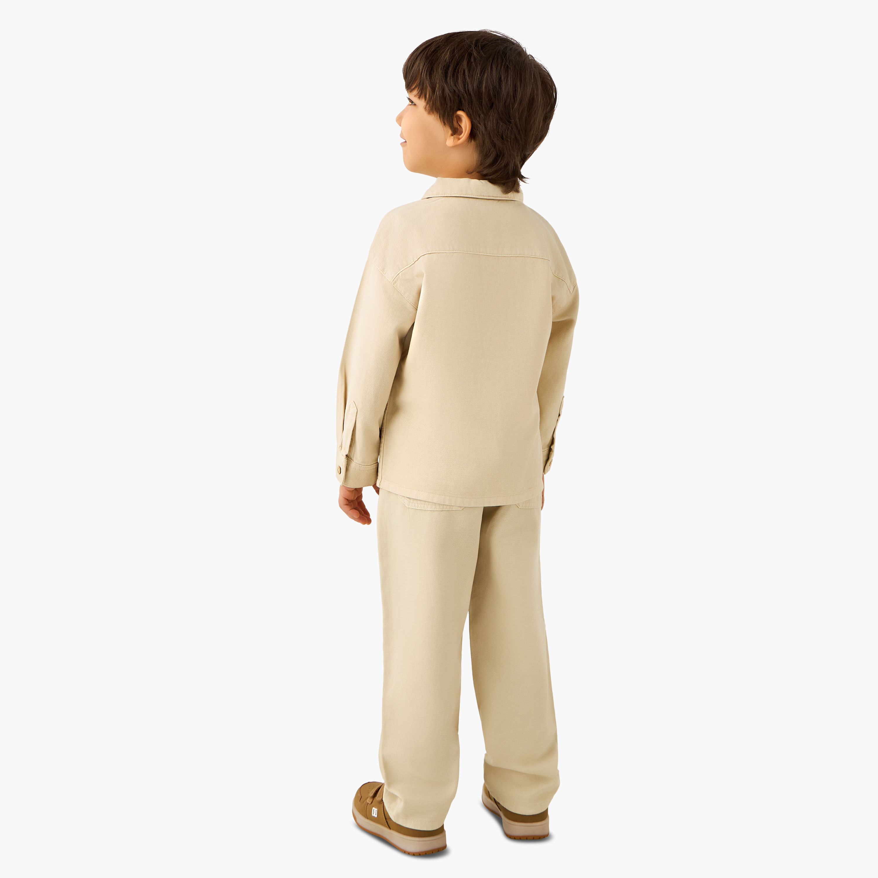Eligo Collared Neck Long Sleeve Shirt and Pants Set with Pockets-boys-clothing-setsandcoords-image-3